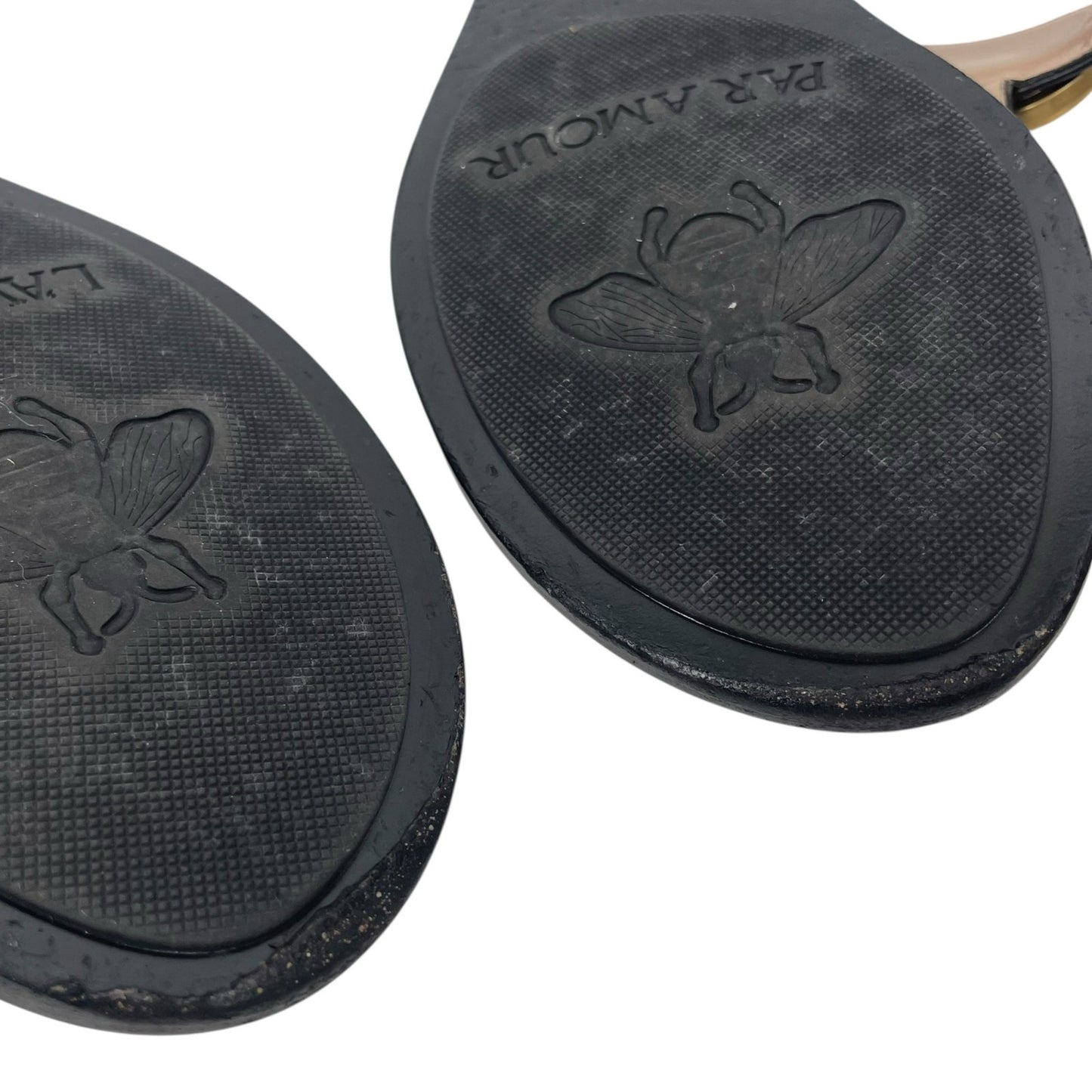 Gucci Leather Thong Sandals with Double GG Logo Black Size 39.5