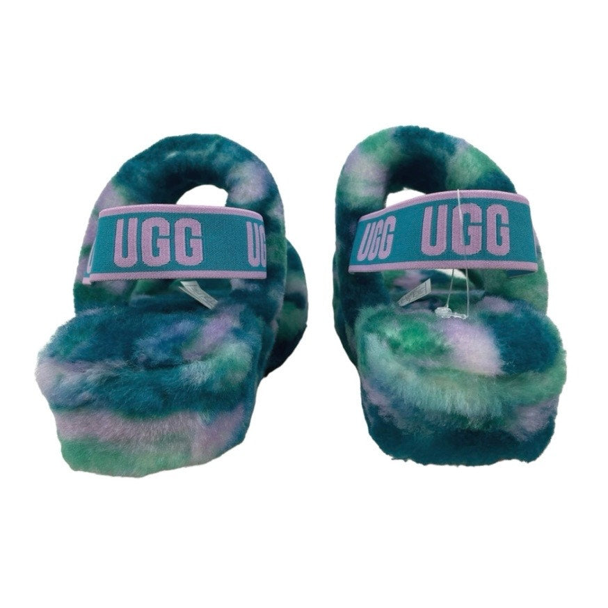 UGG Australia Oh Yeah Marble Sldie Sandals Green Size 6