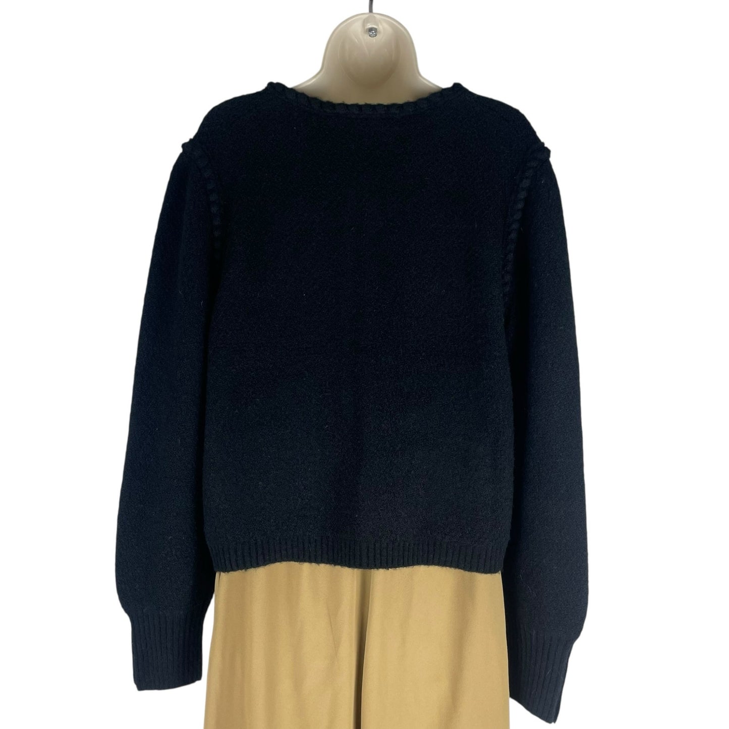 J. Crew Odette Sweater Lady Jacket with Jewel Buttons Black Size M