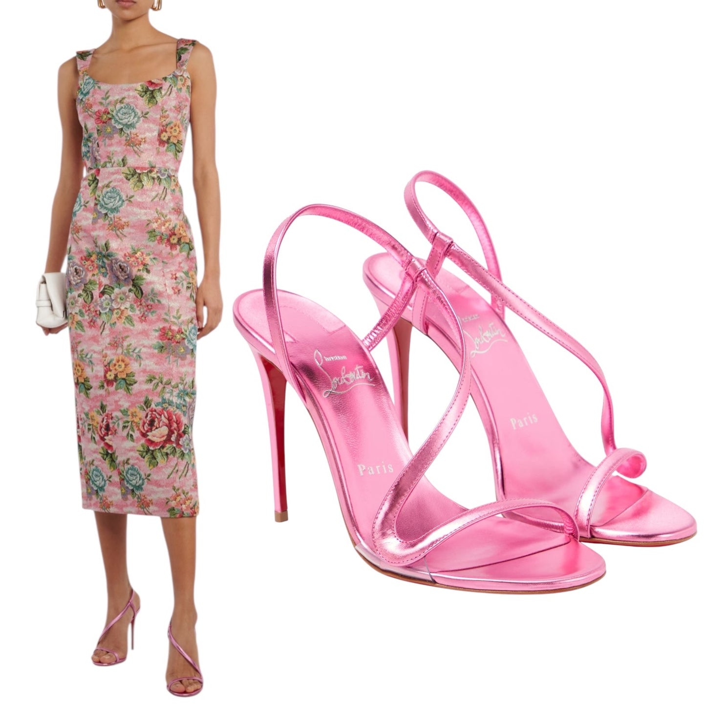 Christian Louboutin Rosalie 100 Leather Heeled Sandals Pink Size 36