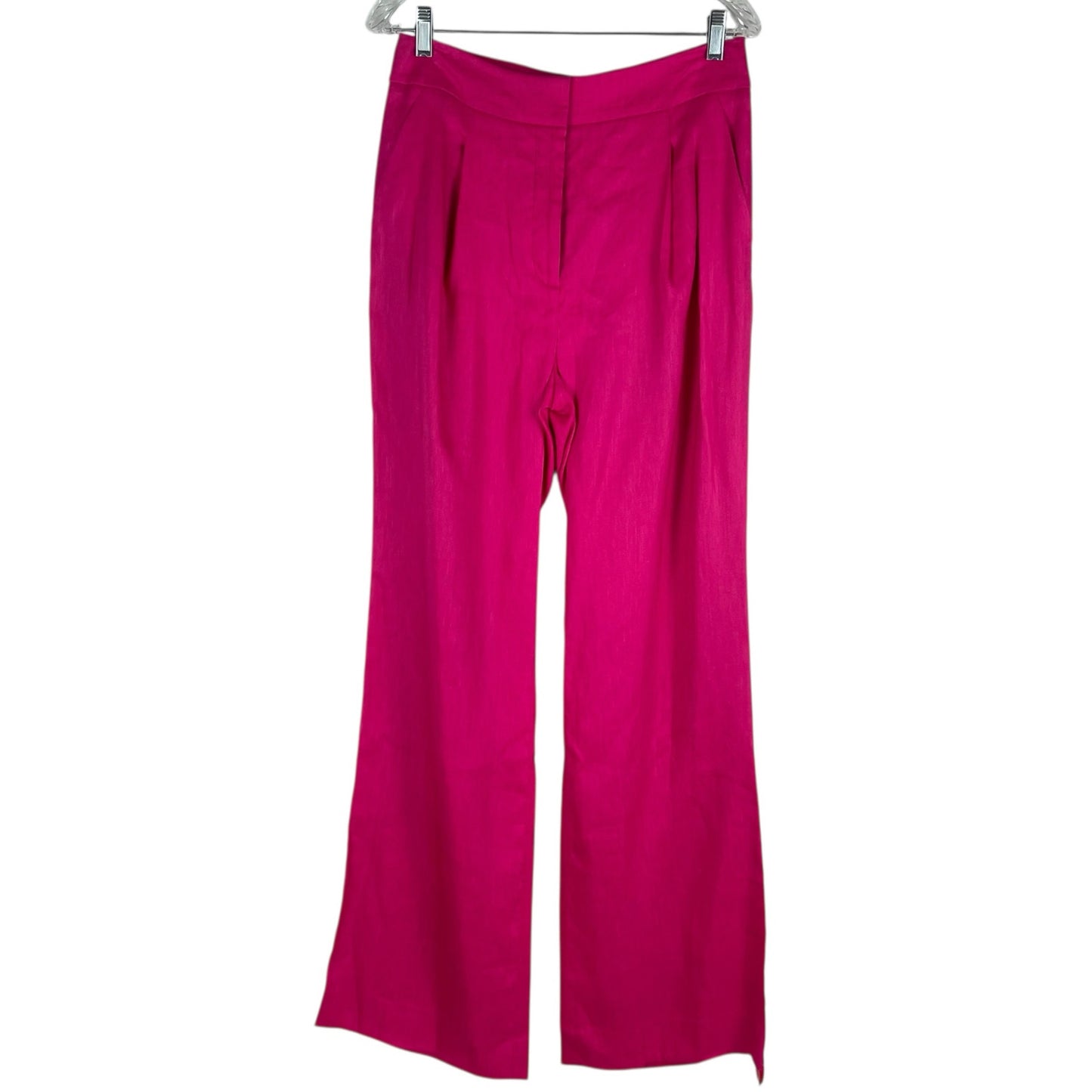 Veronica Beard Robinne Wide Leg Linen Blend Pants Fuchsia Pink Size 8