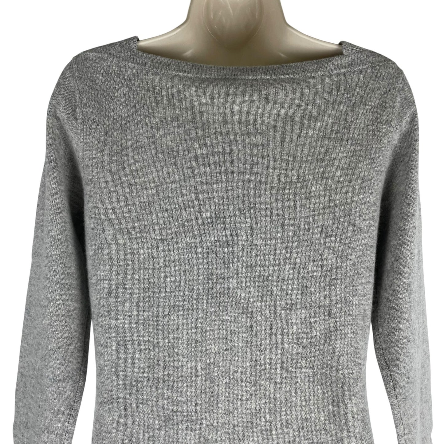 NEW Magaschoni 100% Cashmere Square Neck Tunic Sweater Gray Size S