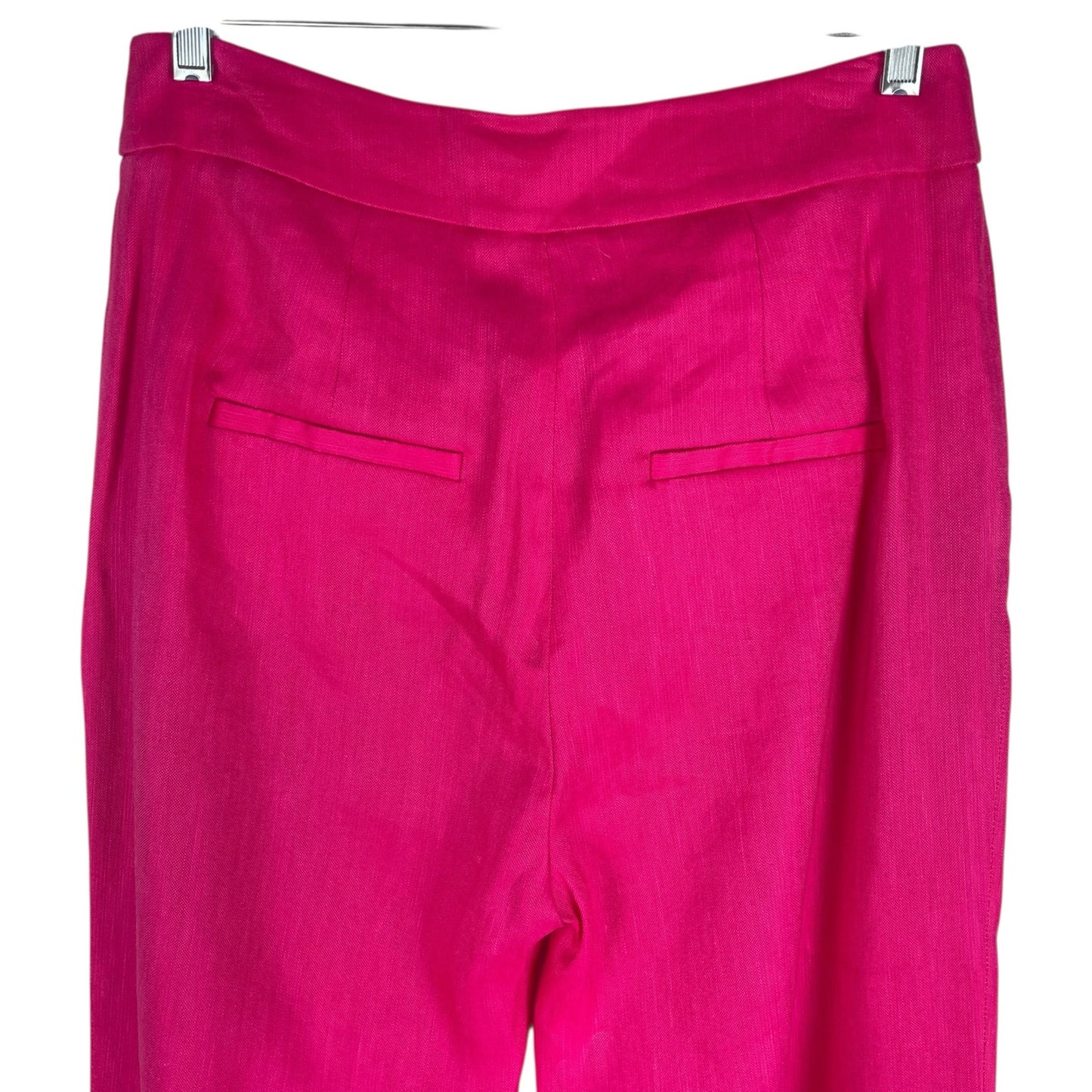 Veronica Beard Robinne Wide Leg Linen Blend Pants Fuchsia Pink Size 8