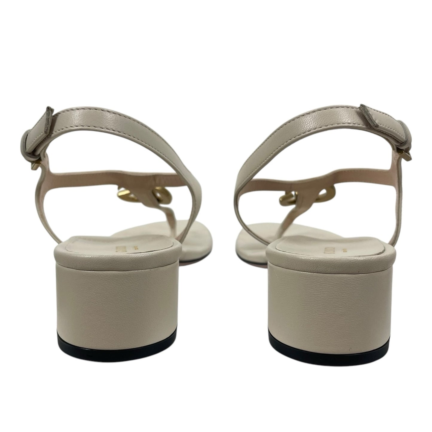 NEW Gucci Marmont GG Thong Slingback Heel Sandals Mystic White Size 40