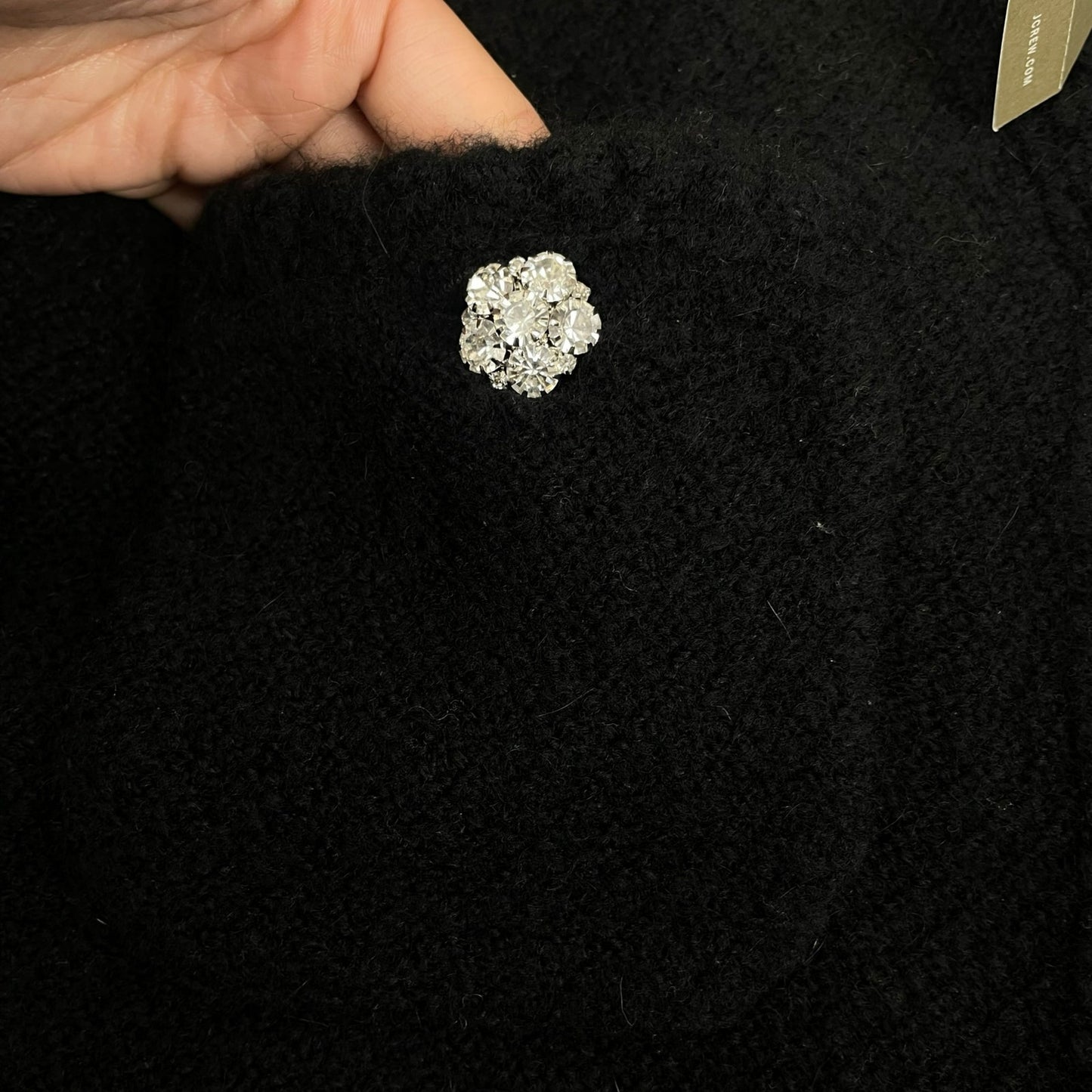 J. Crew Odette Sweater Lady Jacket with Jewel Buttons Black Size M