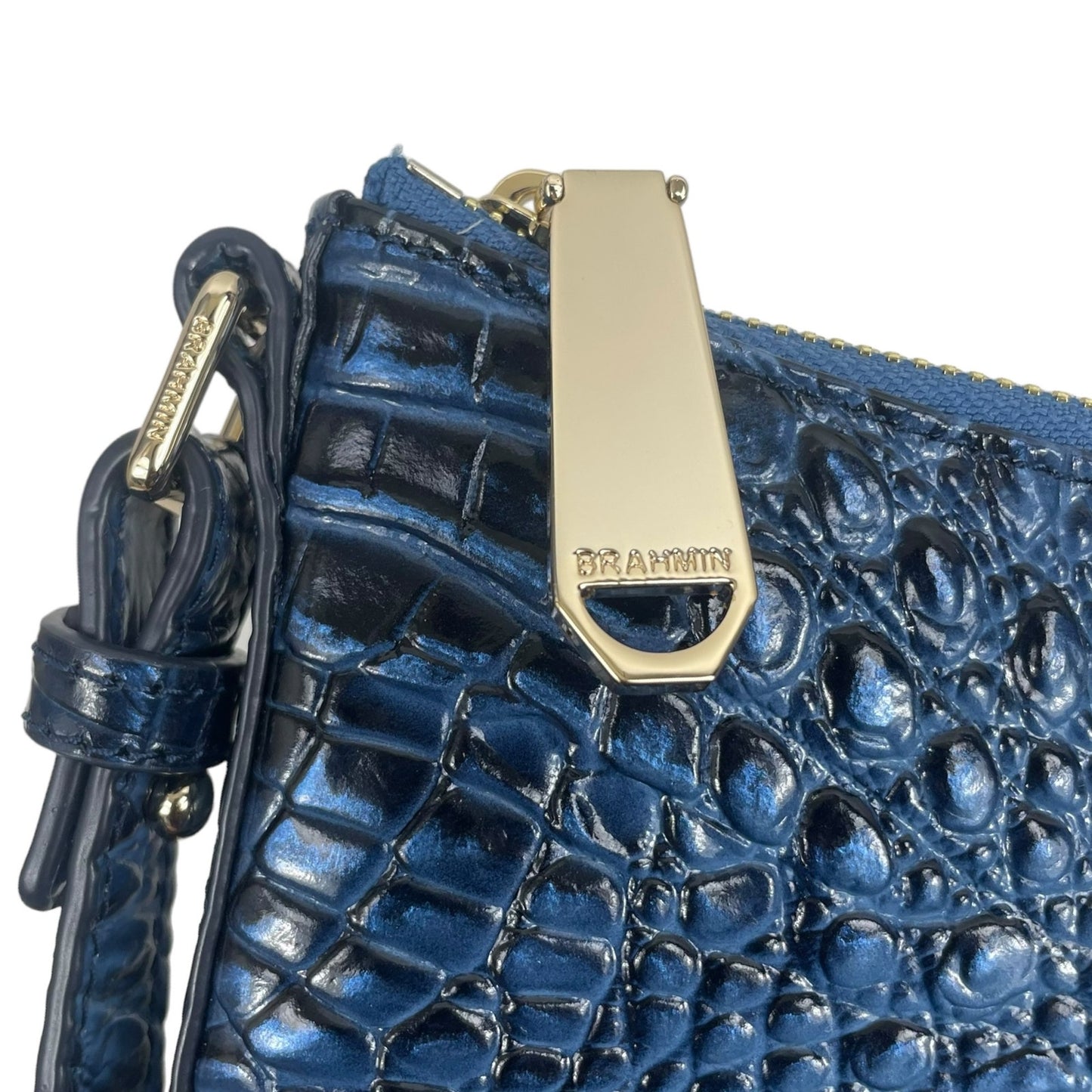 Brahmin Katie Leather Crossbody Bag Maritime Melbourne Croc Embossed