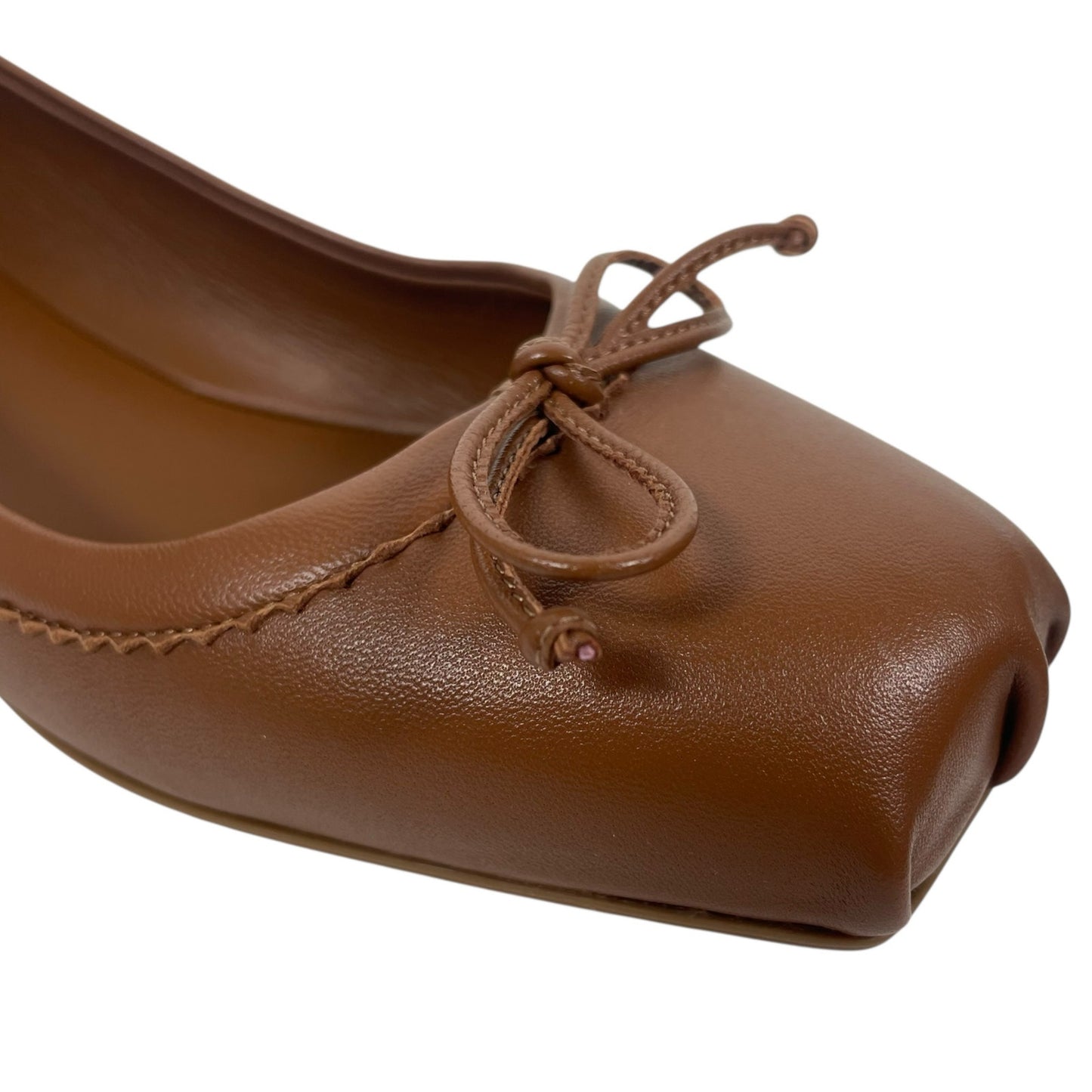 Christian Louboutin Mamadrague Leather Ballet Flat Brown Women Size 37.5