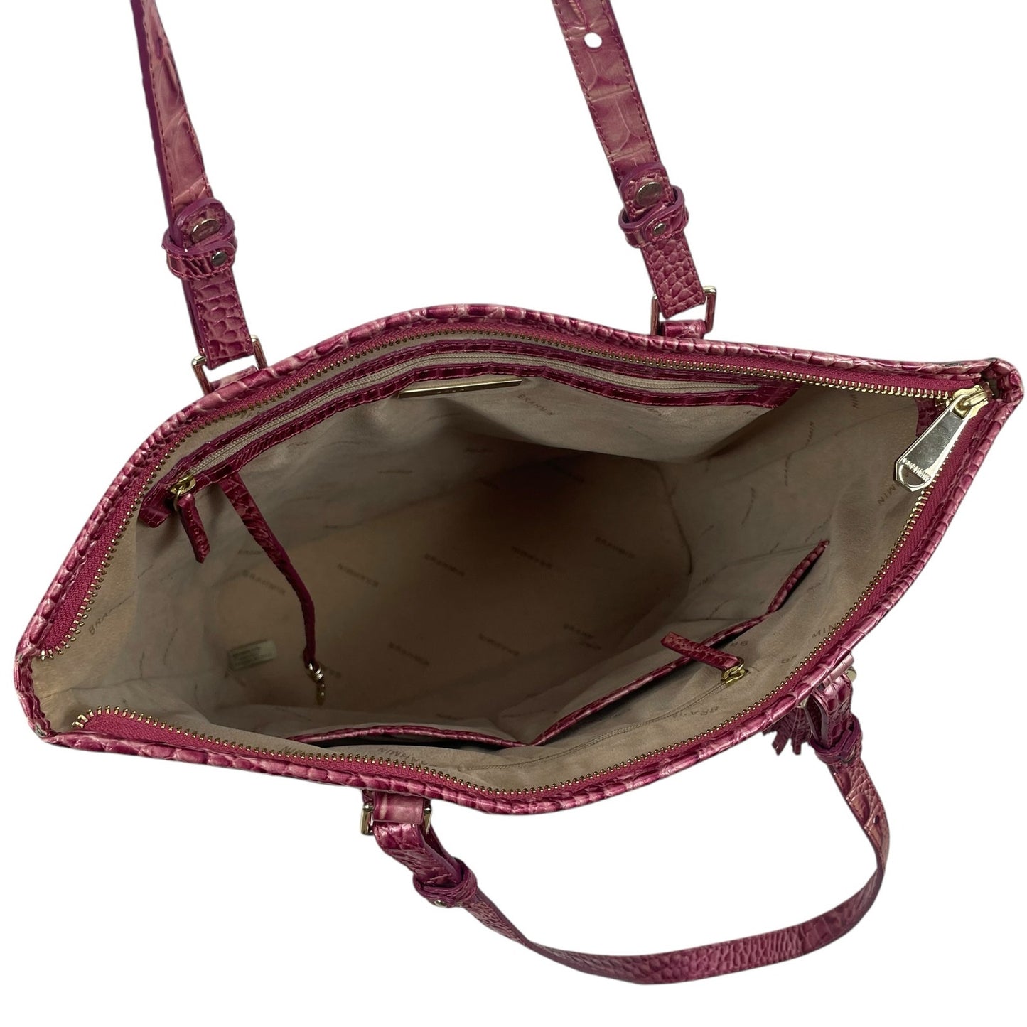 Brahmin Asher Tote Bag Shoulder Bag Magenta Ombre Melbourne Leather Pink