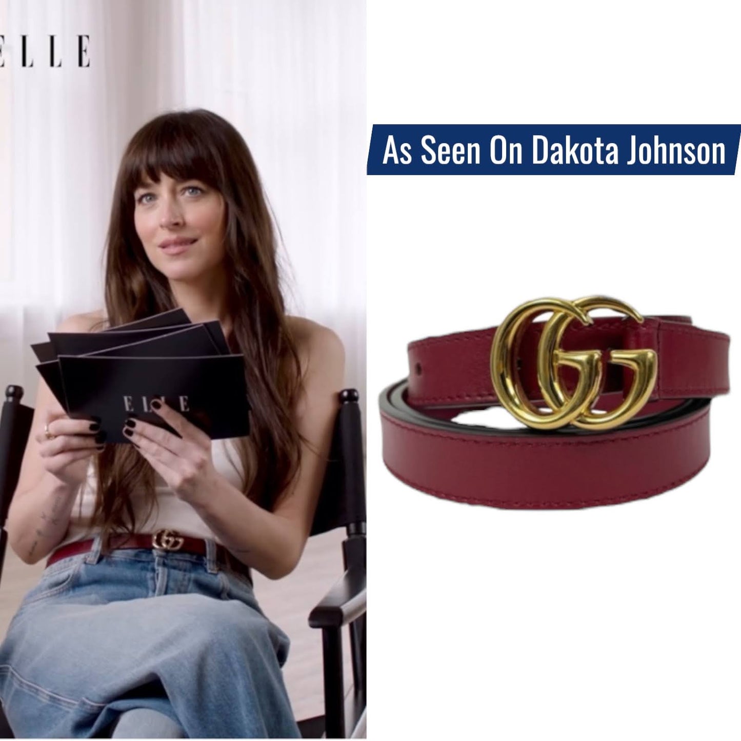 Gucci GG Logo Marmont Thin Leather Belt Rosso Ancora Red Size 100/40