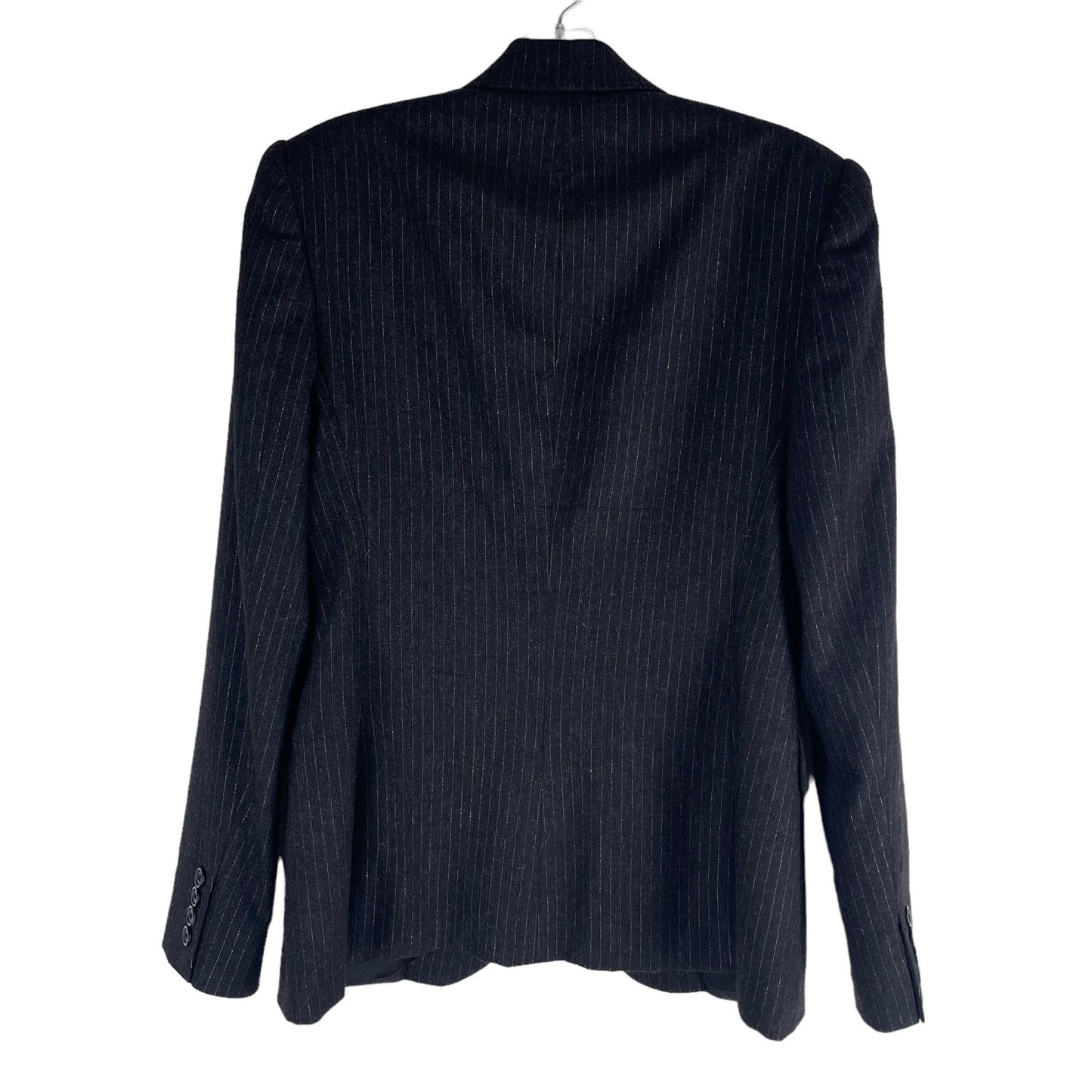 Ralph Lauren Black Label Wool Angora Blazer Stripe One Button Black Size 8