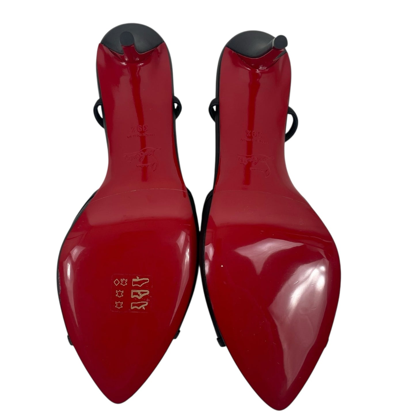 Christian Louboutin Miss Z Open Toe Slingback Sandal Black Size 39.5