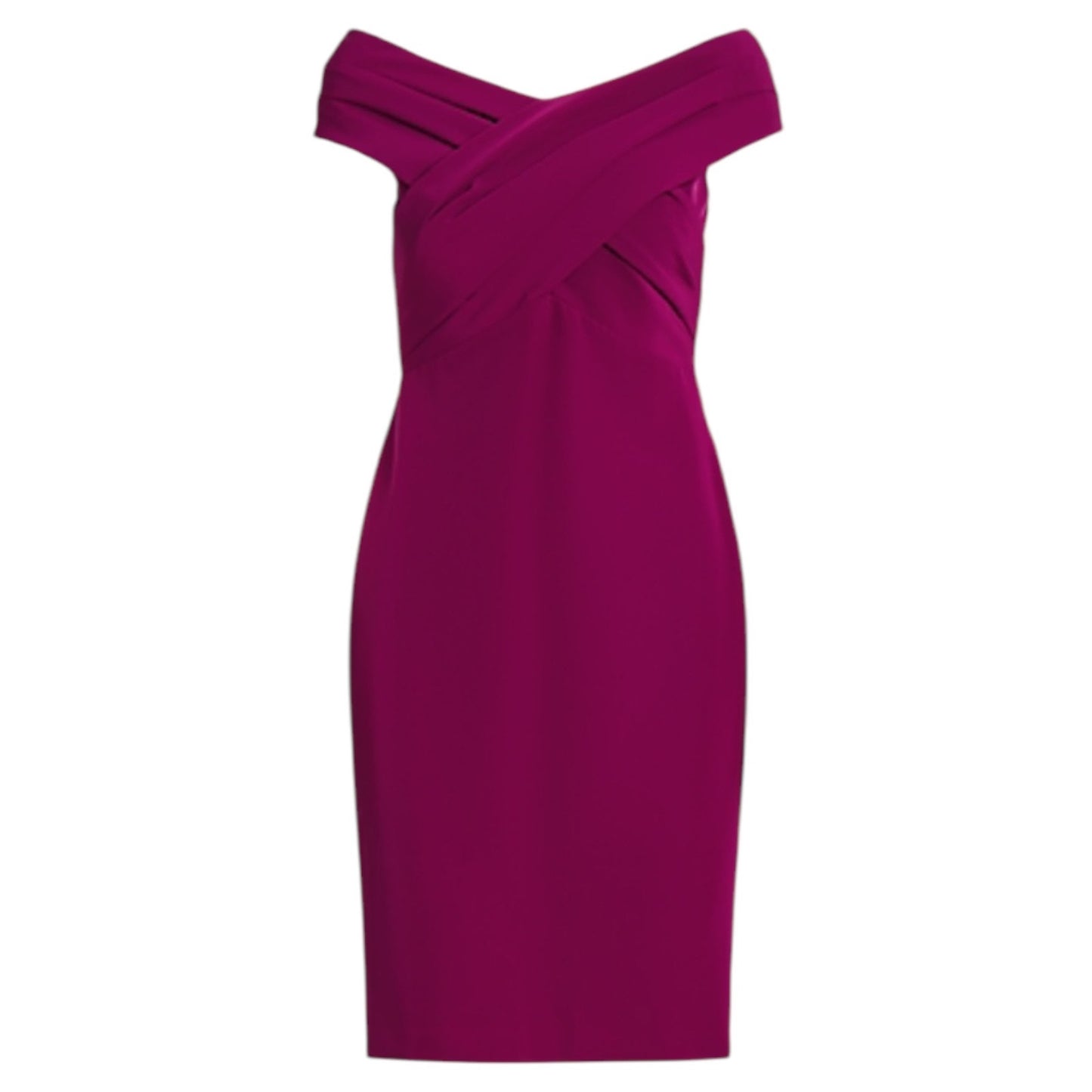 Lauren Ralph Lauren Crepe Off the Shoulder Cocktail Dress Plum Size 14