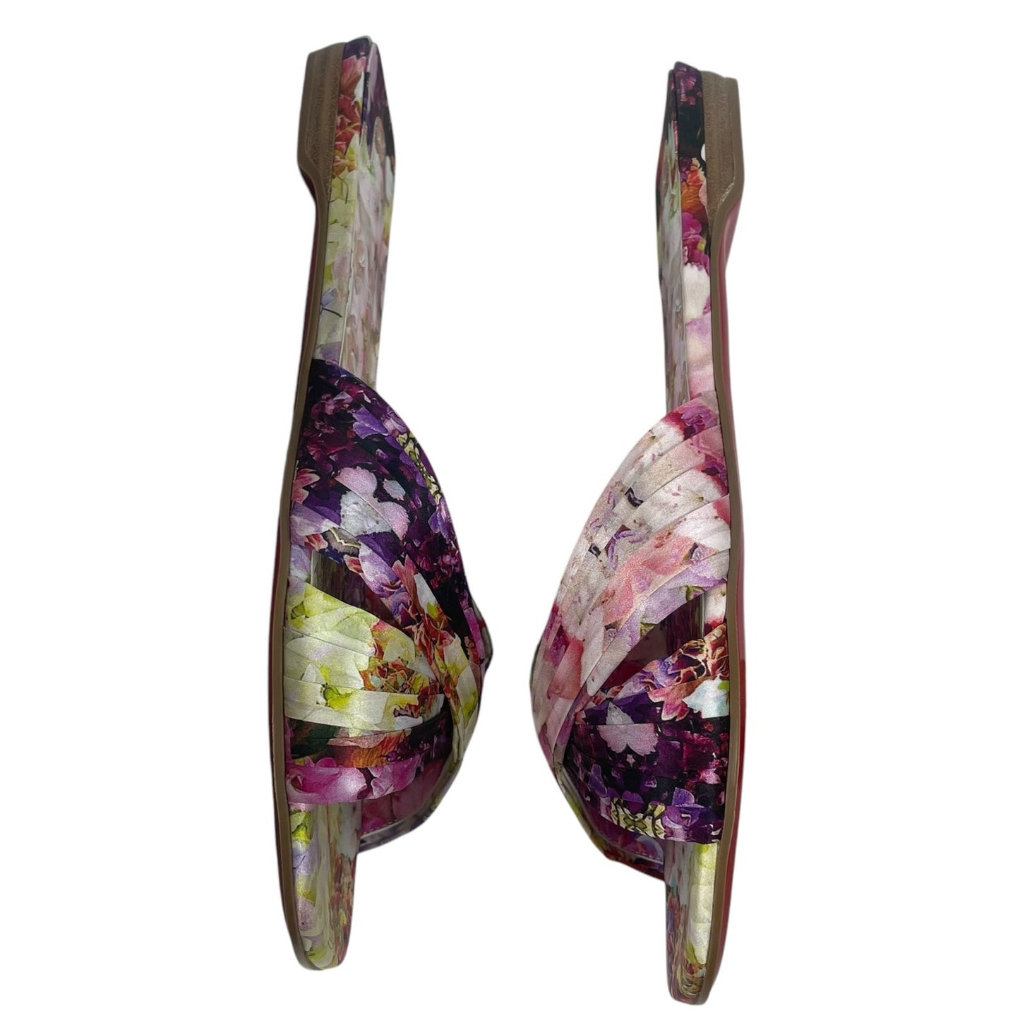 Christian Louboutin Nicol is Back Floral Satin Flat Slide Size 40