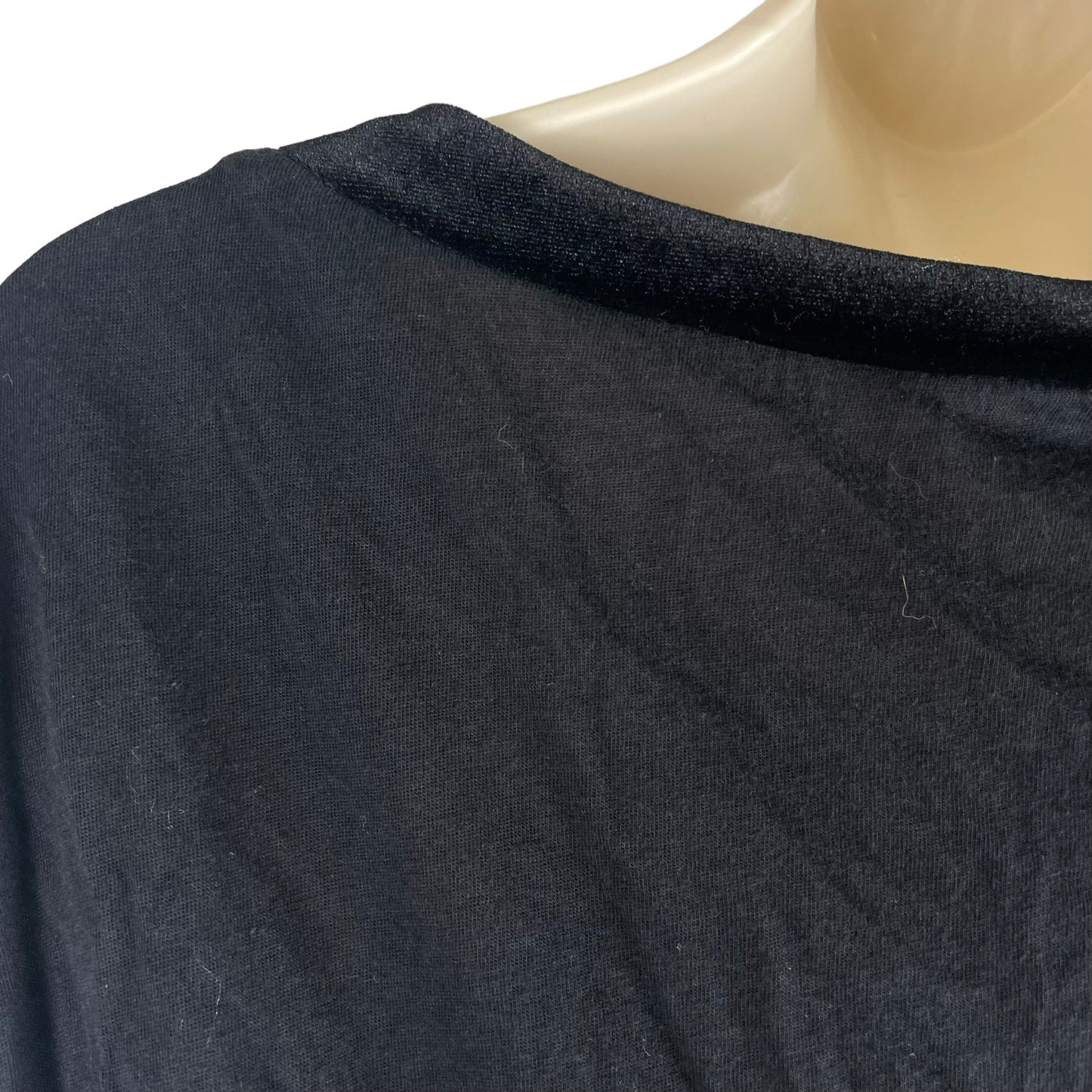 Splendid Velvet Striped Short Sleeve Casual Top Soft Jersey Black Size XS