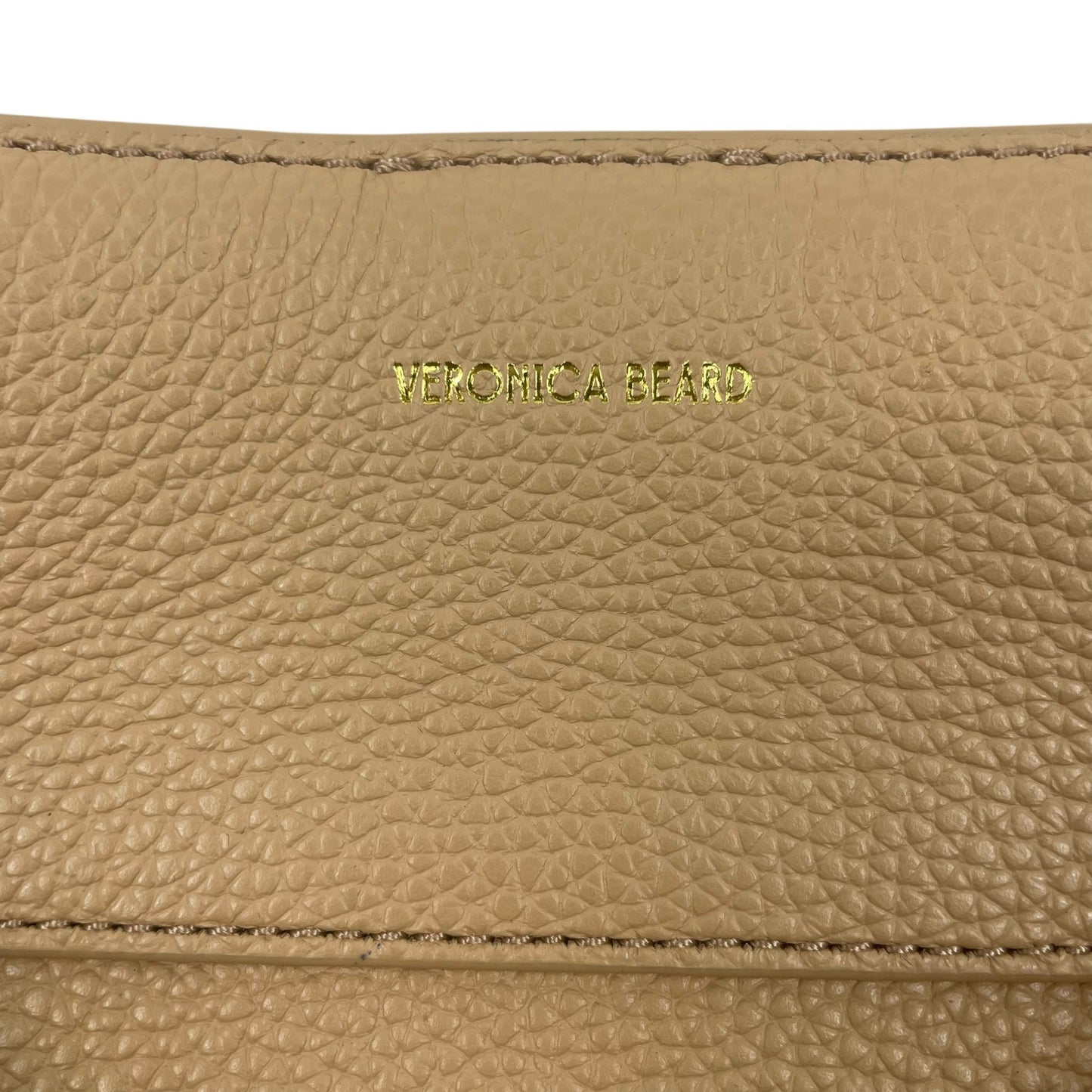 Veronica Beard Dash Bag Tan Pebble Leather Belted Handbag Sand