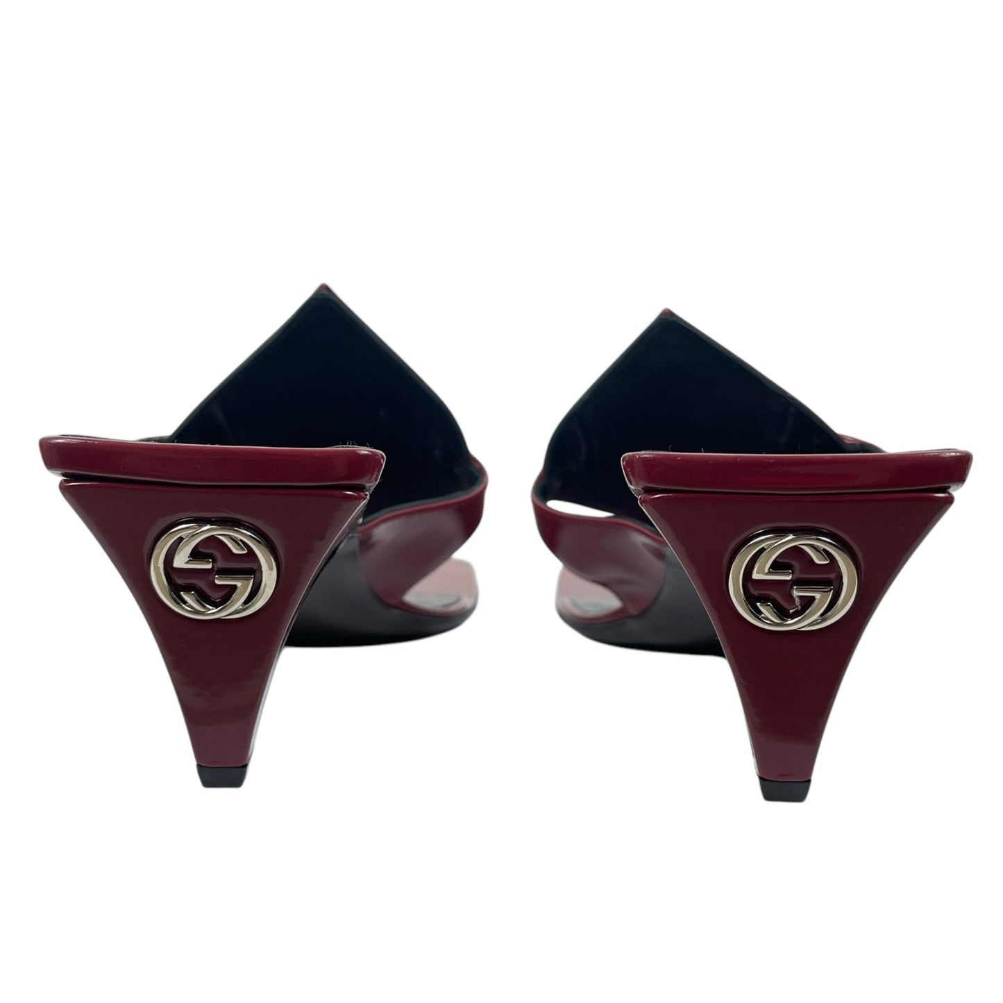 Gucci Mariame Horsebit Leather Thong Sandals Kitten Heel Red Size 36.5