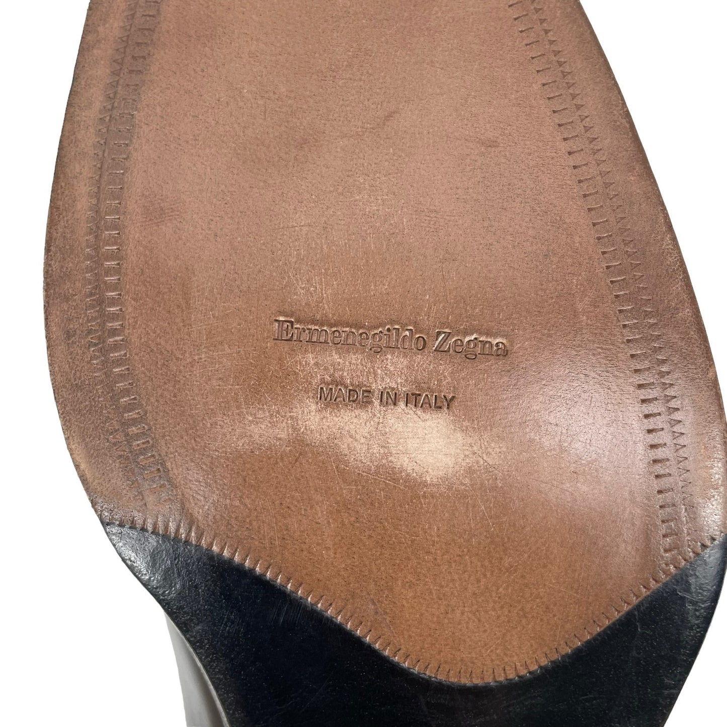 Ermenegildo Zegna Black Leather Wingtip Lace Up Derby Oxford Shoes Size 15.5