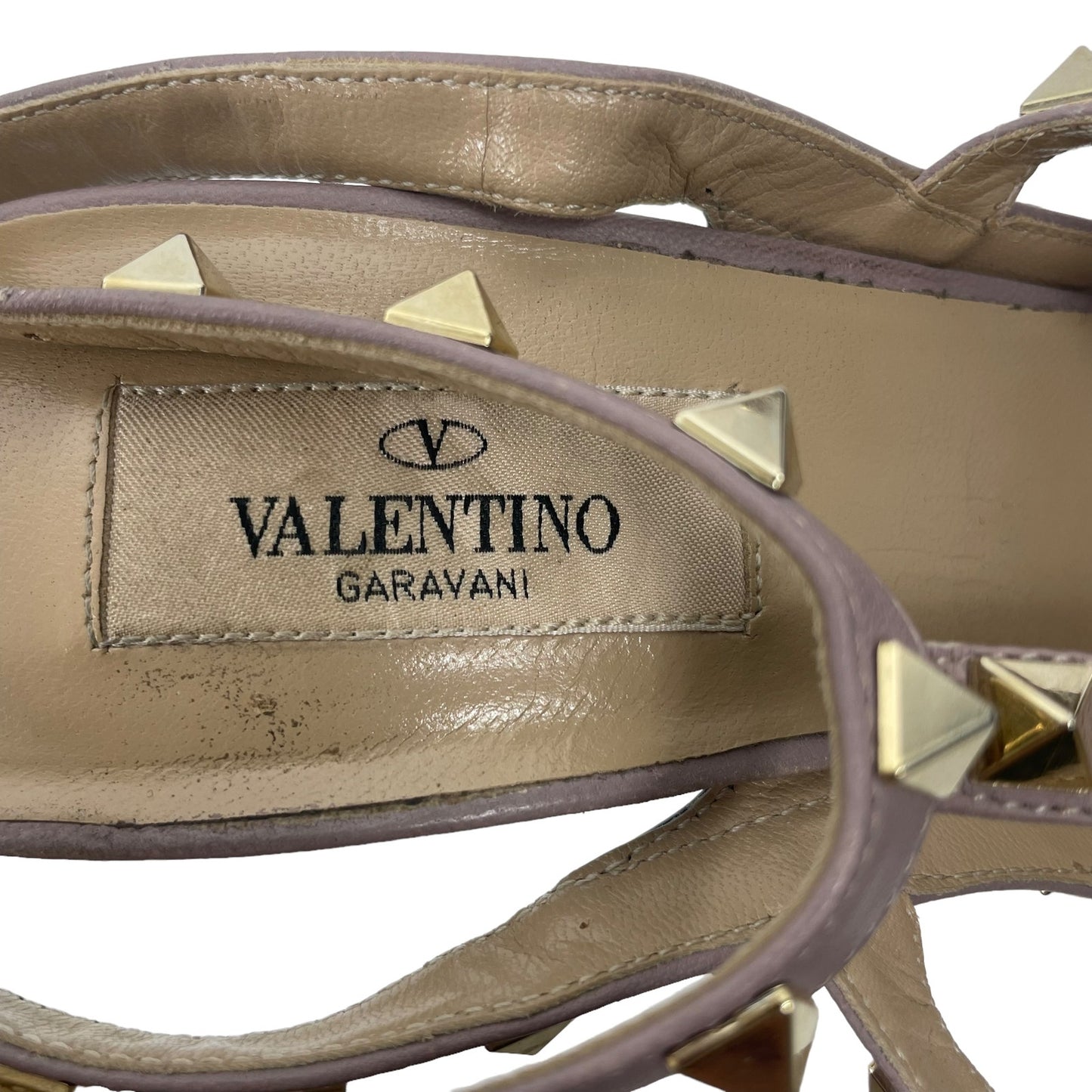 Valentino Garavani Rockstud 100mm Two Tone Caged Pump Blue Pink Size 38.5
