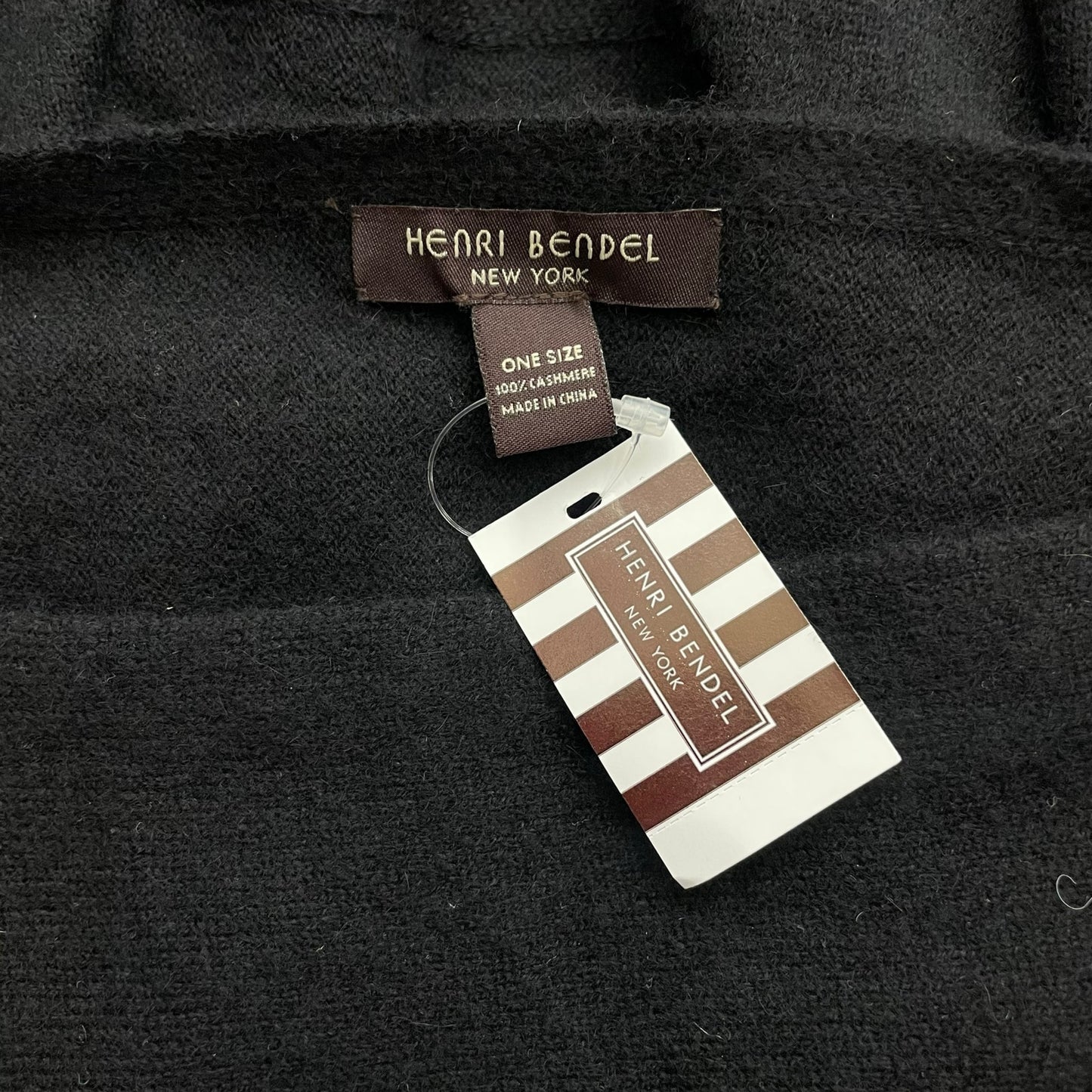 Henri Bendel 100% Cashmere Boatneck T Cape Sweater Black One Size