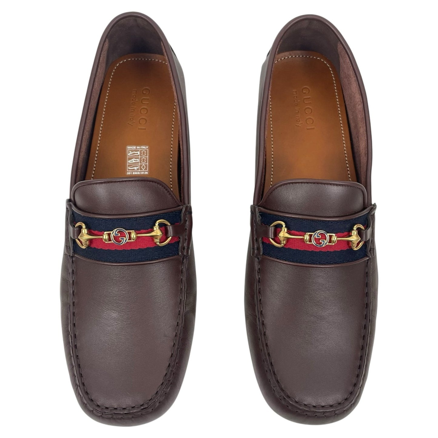 Gucci Ayrton Web GG Logo Horsebit Leather Driver Loafer Brown Size 13