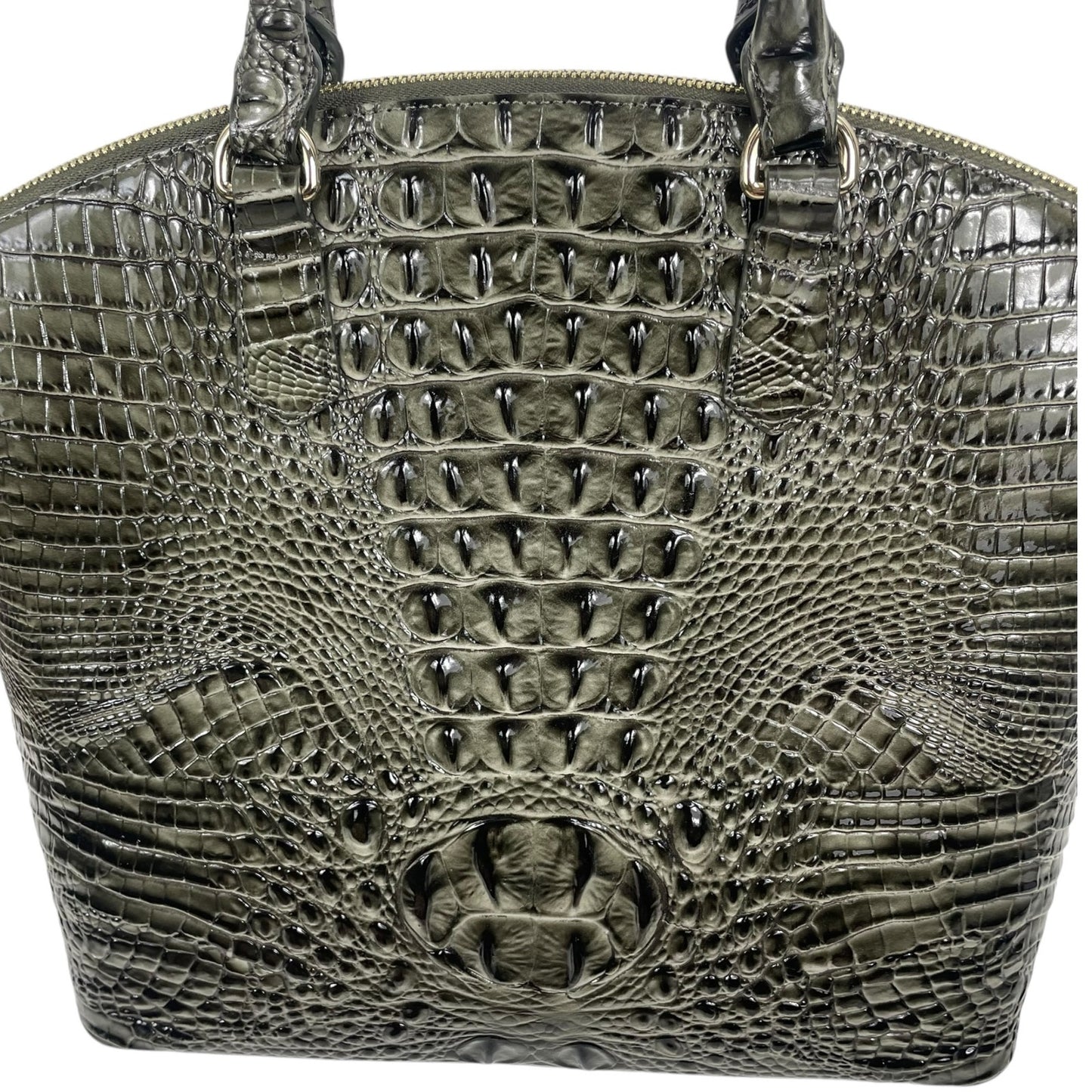 Brahmin Large Duxbury Satchel Bag Serpentine Melbourne Leather Croc