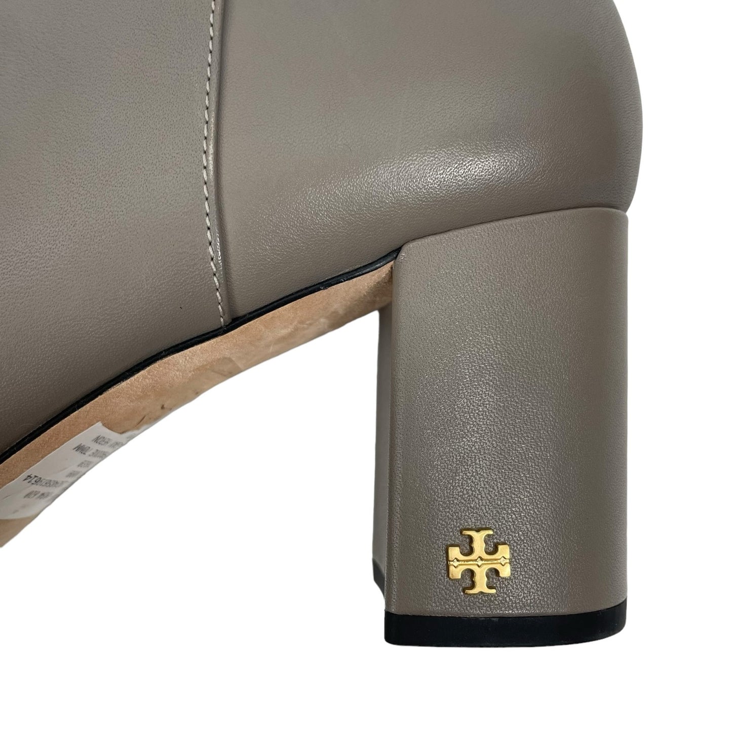 Tory Burch Brooke 70mm Calf Leather Ankle Boots Gray Heron Size 10M