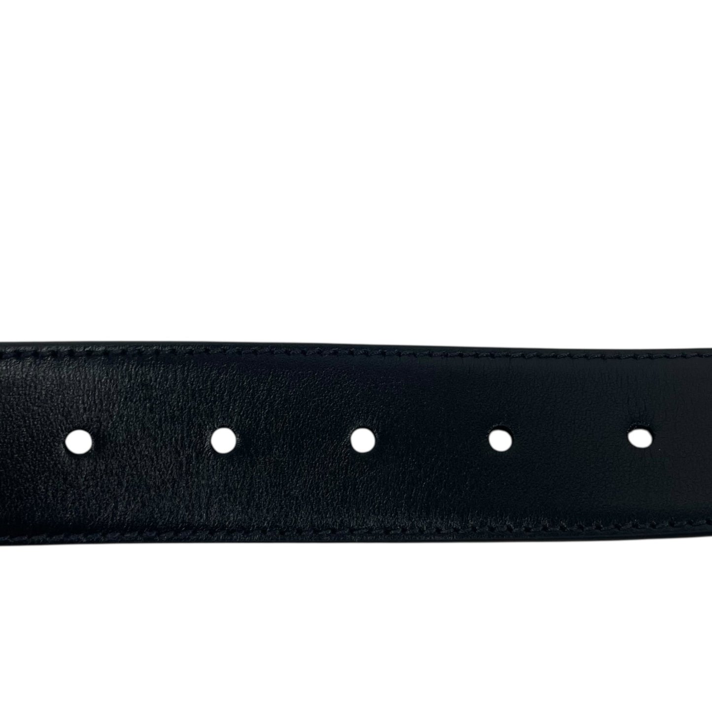 Prada Black Calfskin Leather Belt RUNWAY Silver Buckle Size 80/32