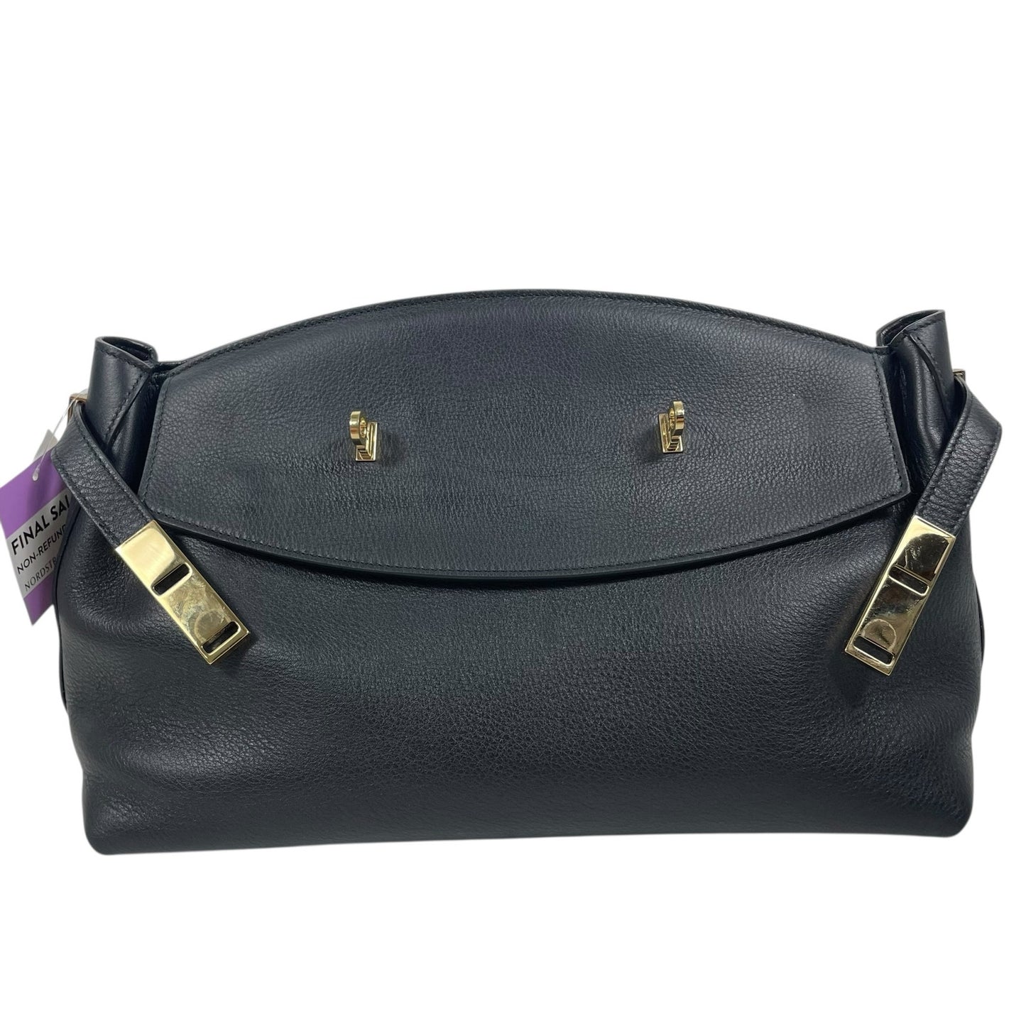 Salvatore Ferragamo Hug Soft Crossbody Bag Large Clutch Black Leather