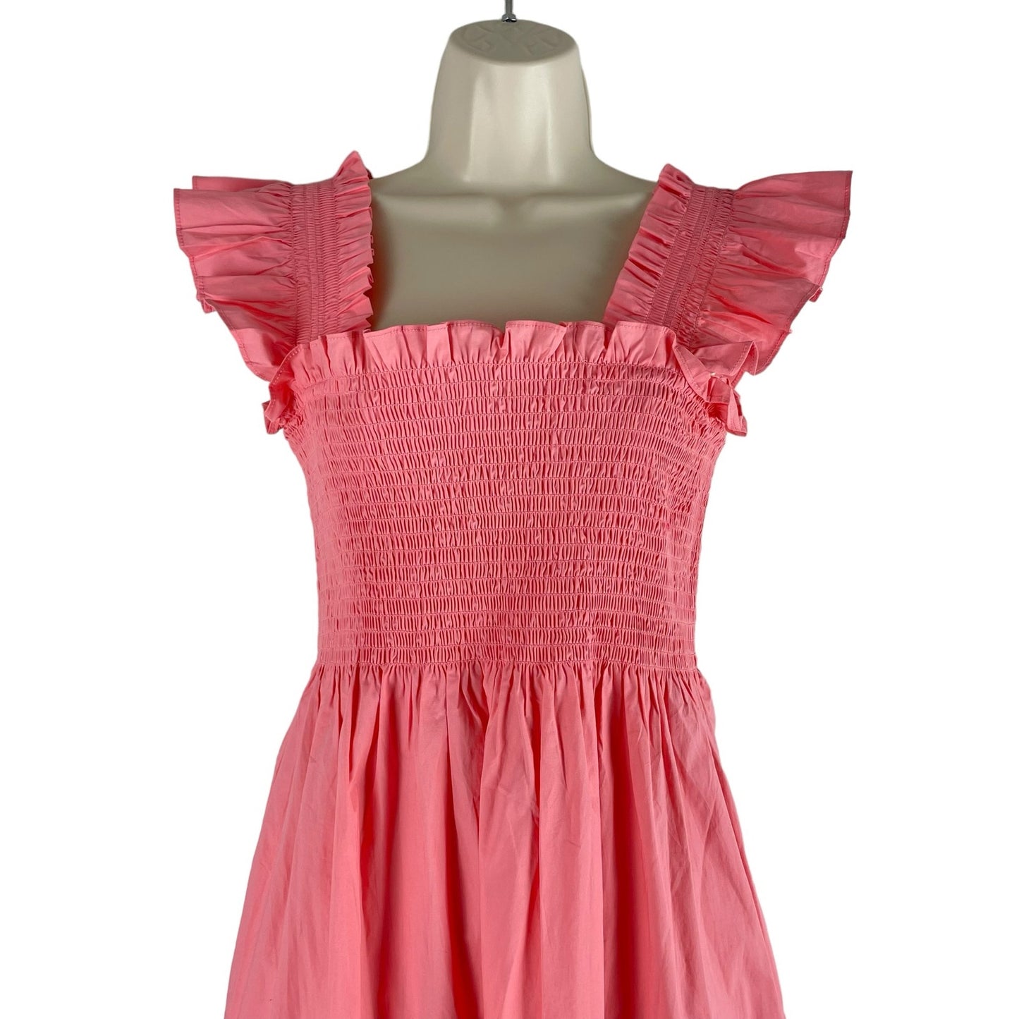 Hill House Home The Ellie Nap Dress Midi Dress Coral Poplin Size S