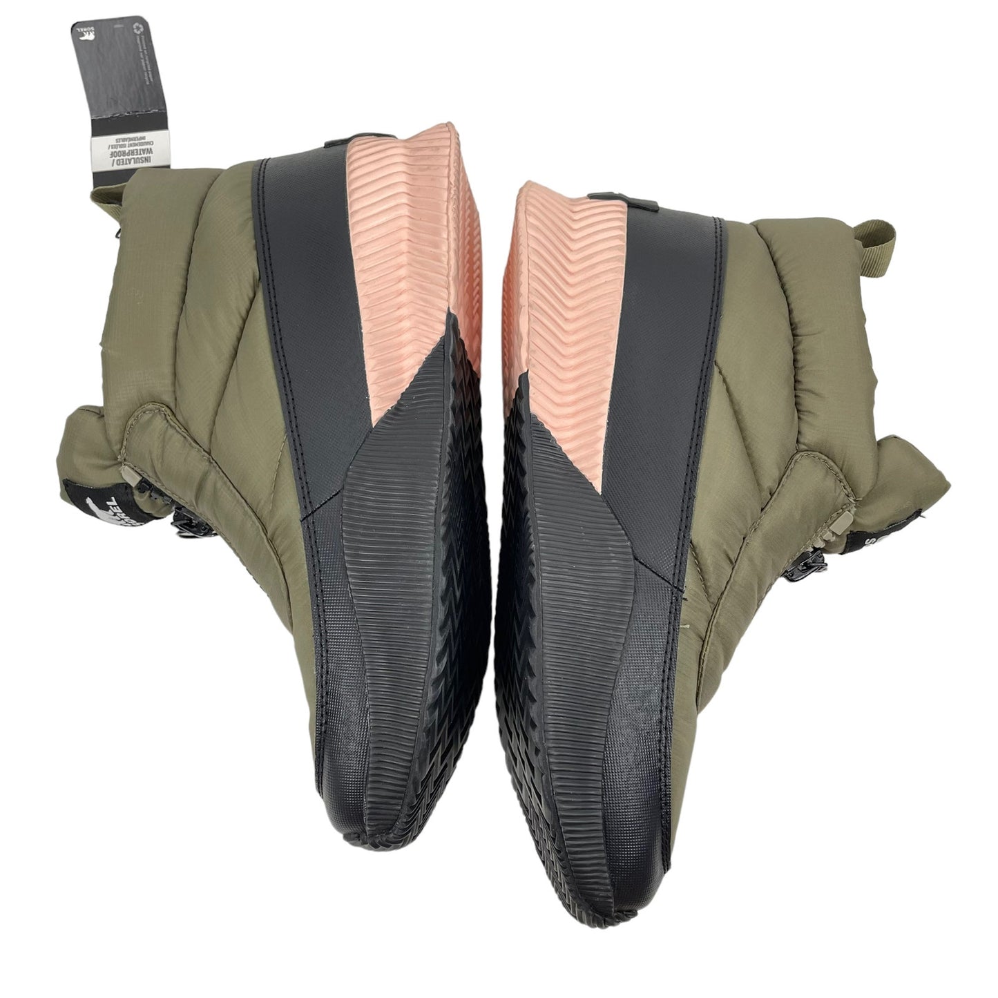 Sorel Out N About III Puffy Zip Boots Waterproof Sage Green Size 11