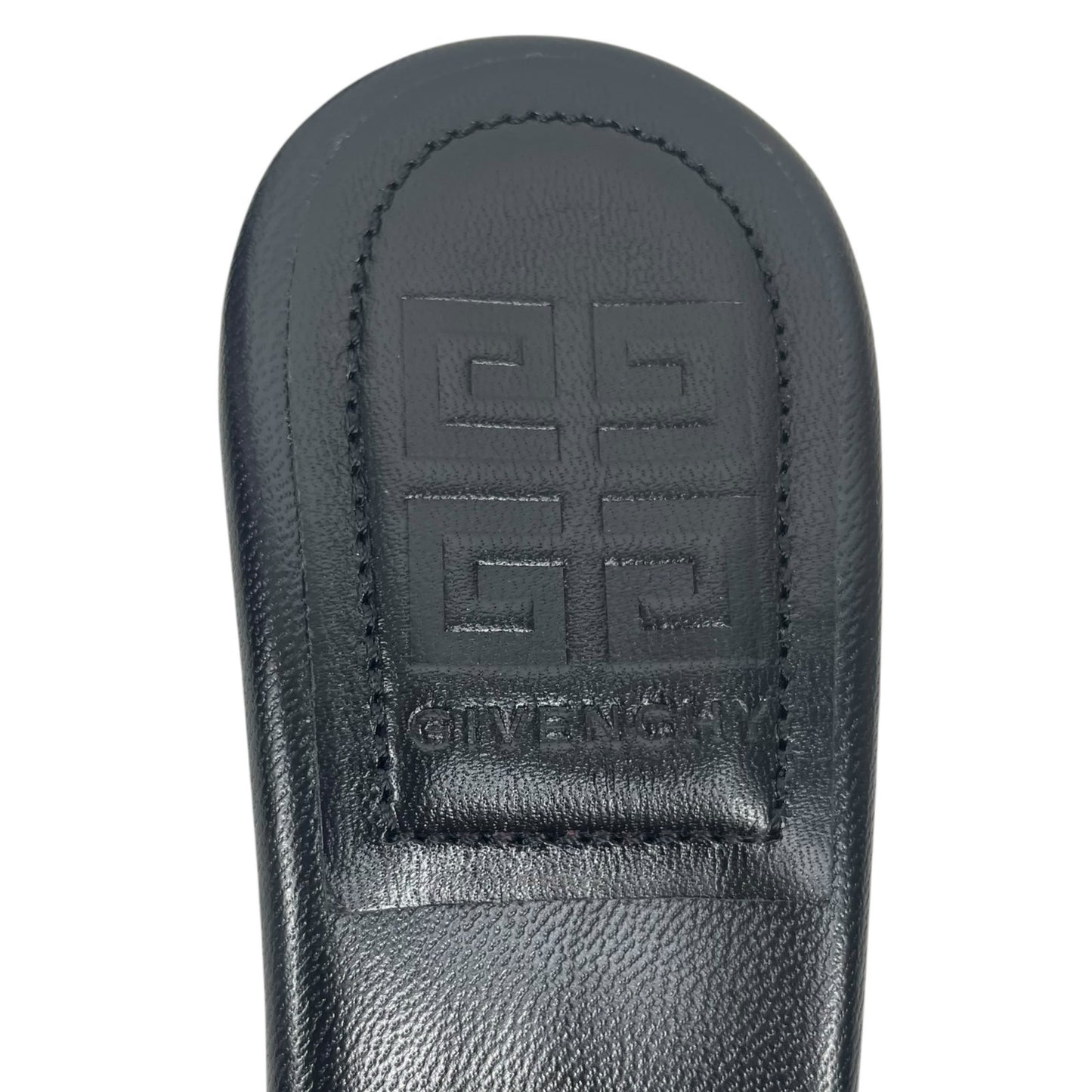 Givenchy 4G Gold Logo Black Nappa Leather Mule Sandal Size 36