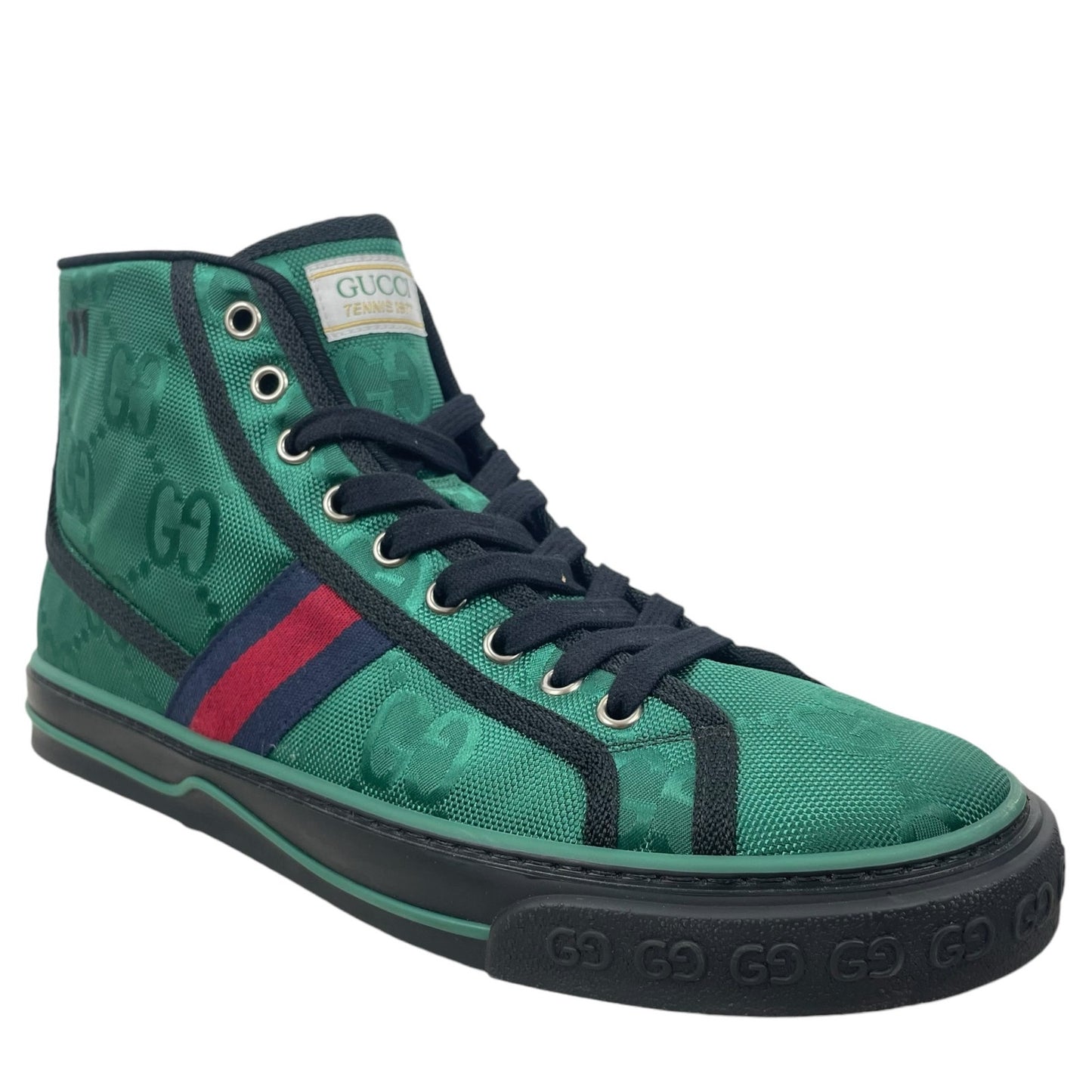 Gucci Off the Grid High Top Sneakers 1977 Tennis Shoes Green Men Size 8/ 8.5