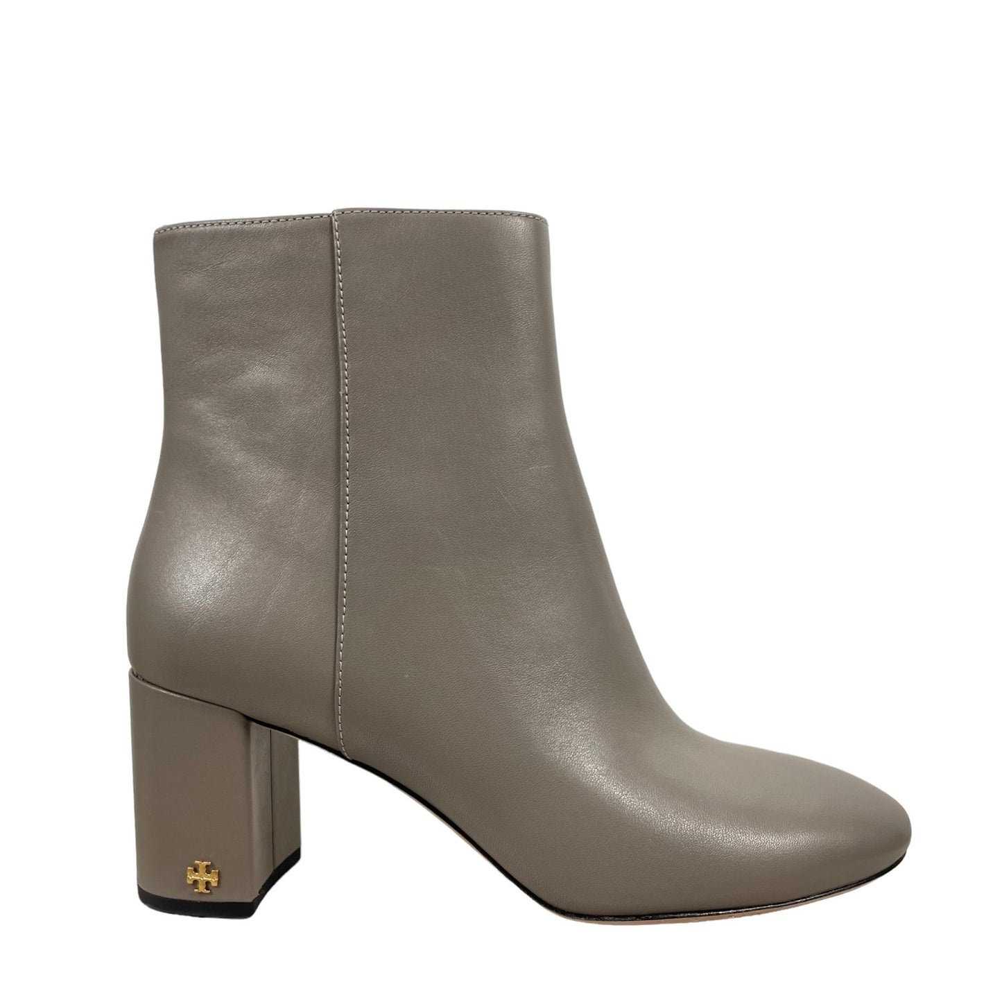 Tory Burch Brooke 70mm Calf Leather Ankle Boots Gray Heron Size 10M