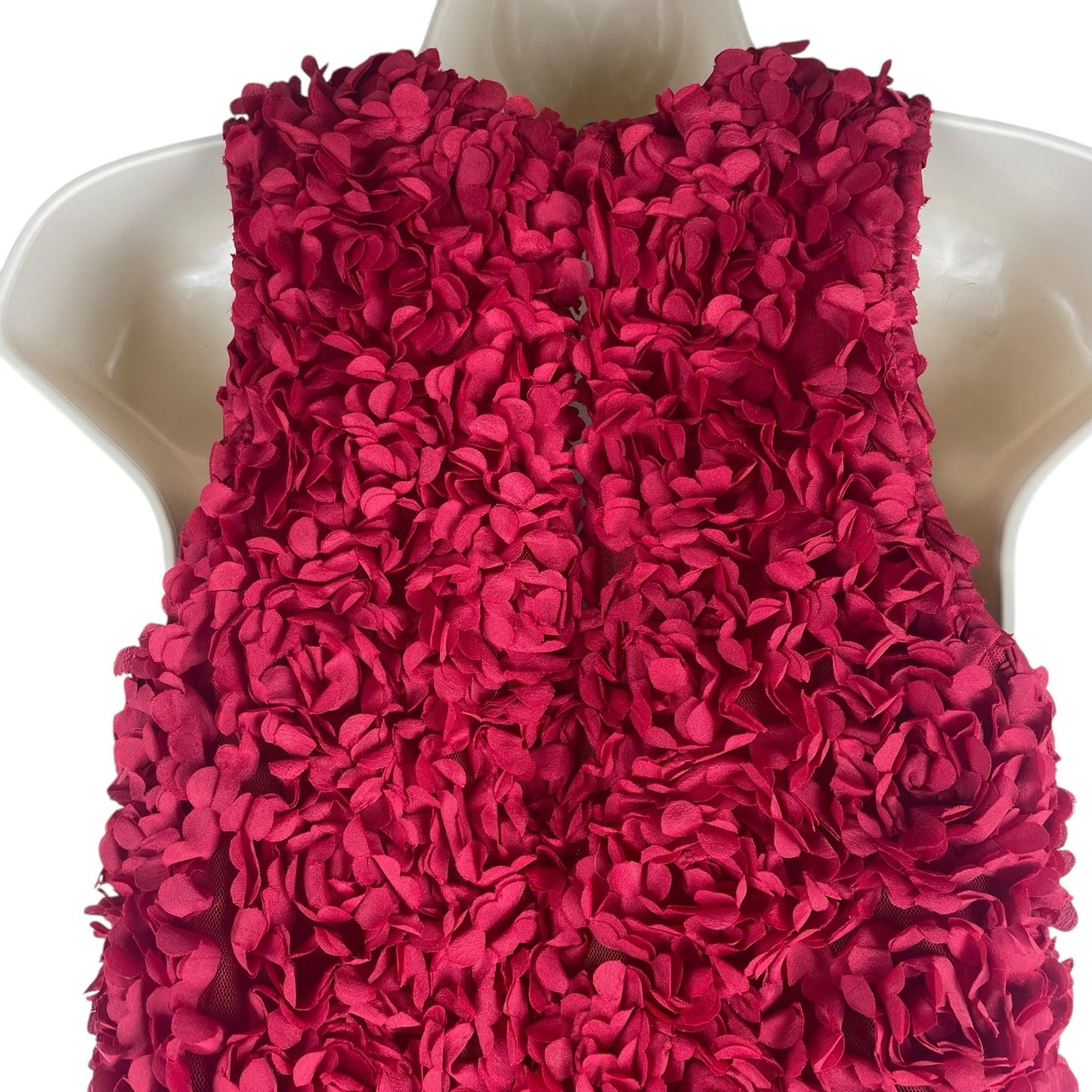 J. Crew Rosette 3D Flower Petal Mini Dress Ruby Red Size 2