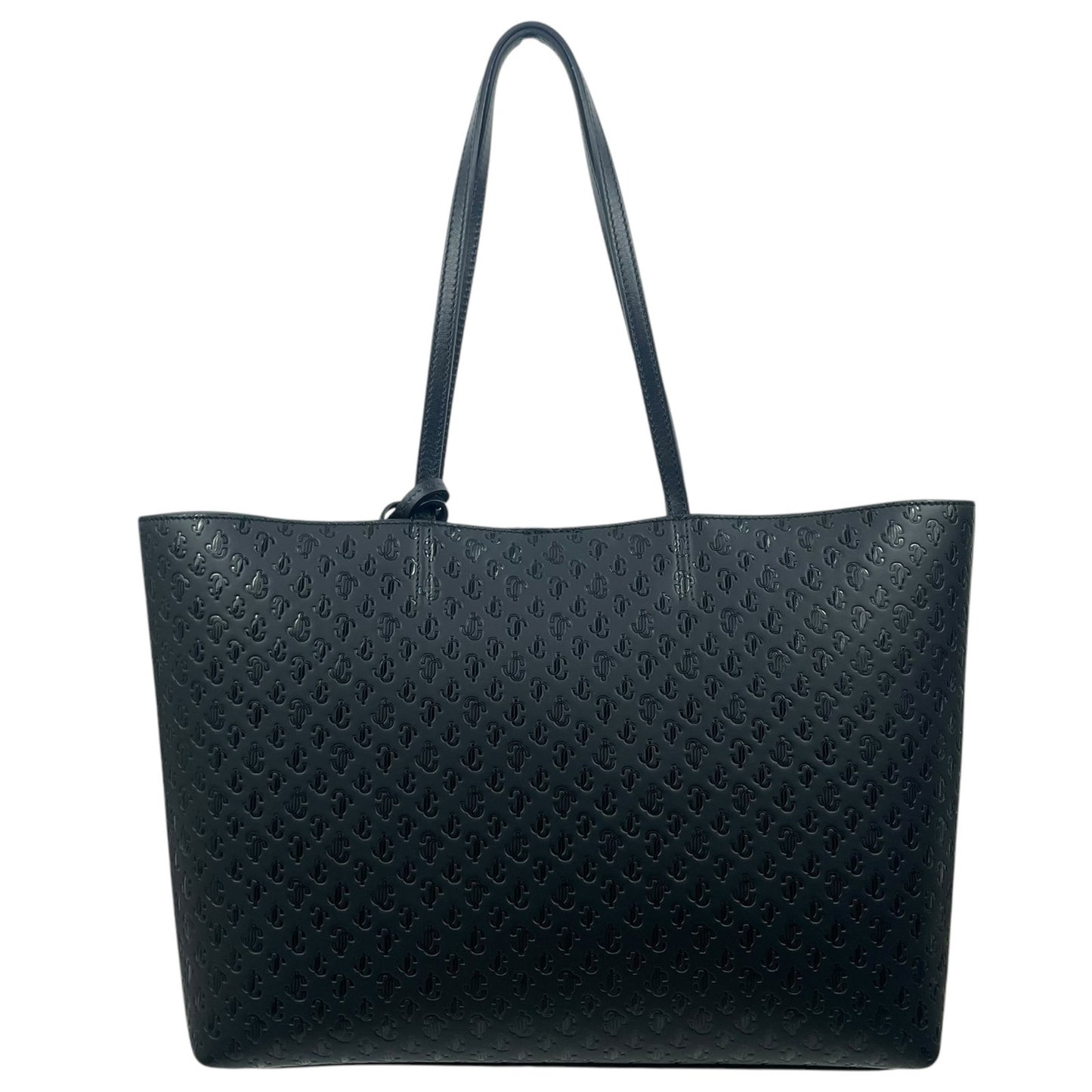Jimmy Choo Nine2five E/W JC Monogram Leather Tote Bag Black