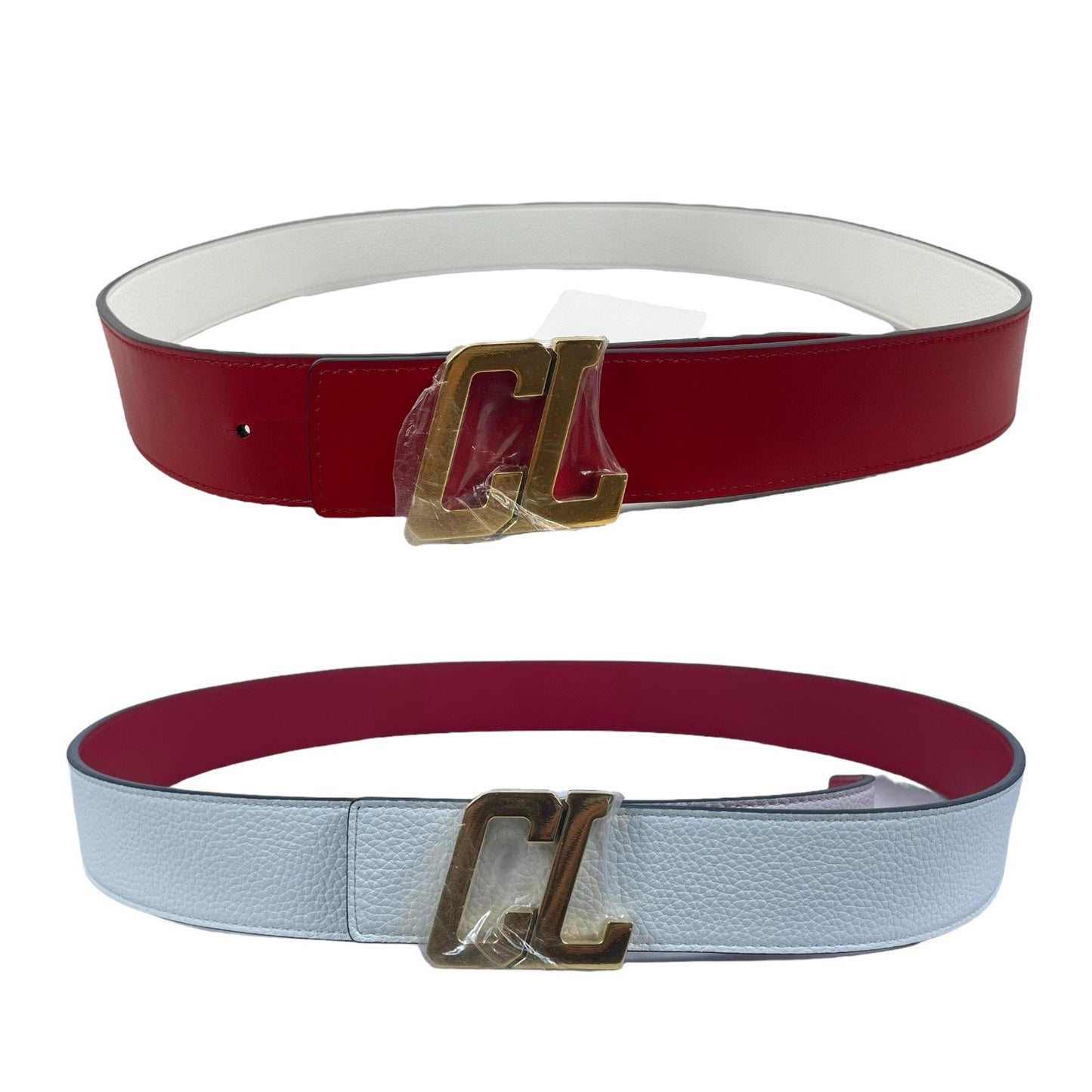 Christian Louboutin Happy Rui Logo Reversible Leather Belt Size 110/44