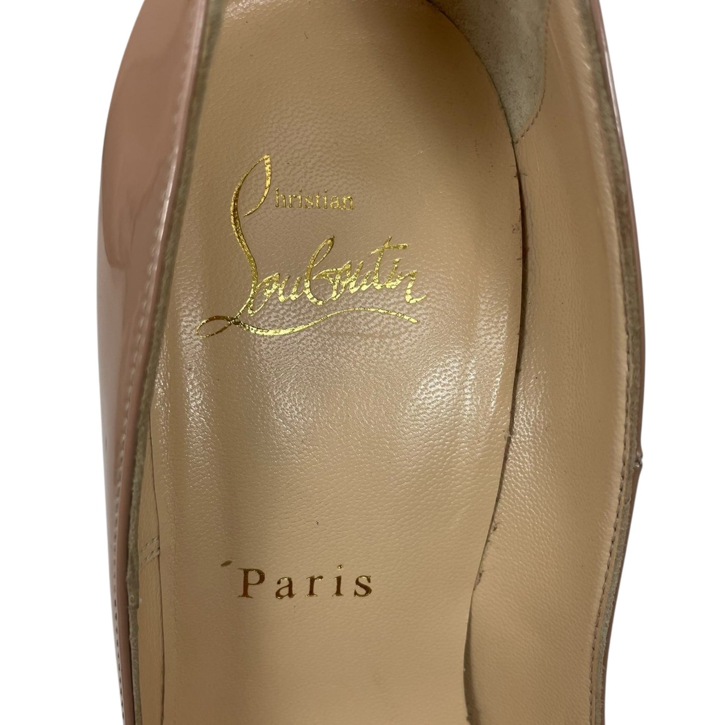 Christian Louboutin So Kate 120mm Patent Leather Pumps Beige Size 37.5