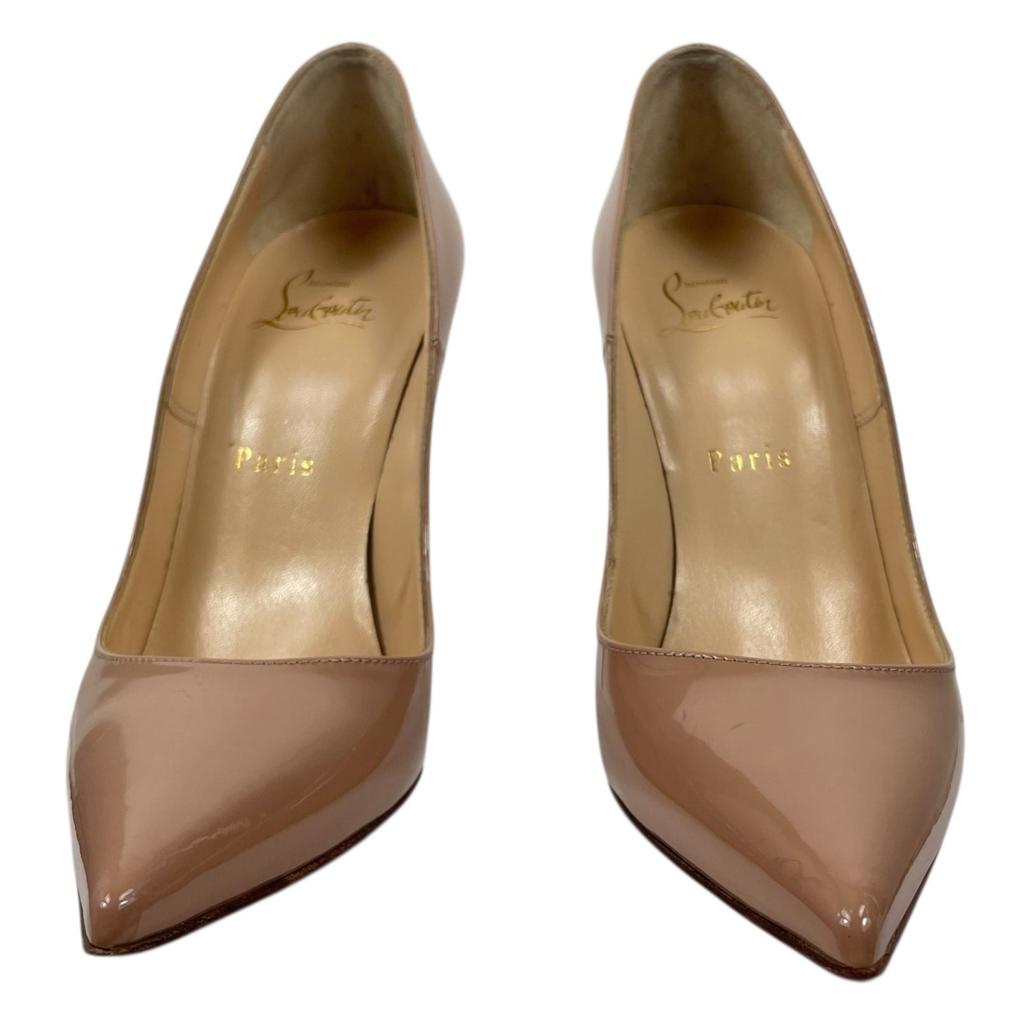 Christian Louboutin So Kate 120mm Patent Leather Pumps Beige Size 37.5