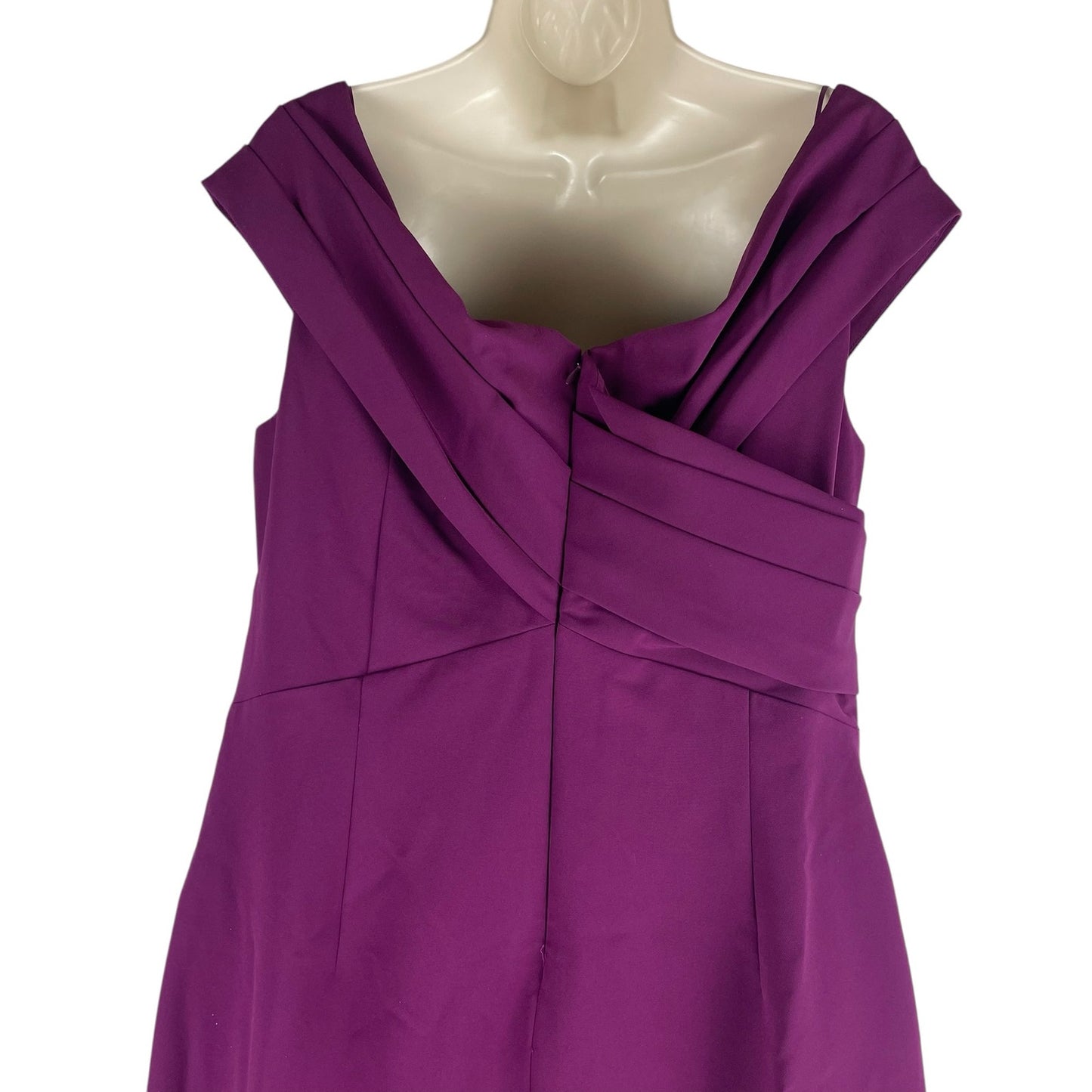 Lauren Ralph Lauren Crepe Off the Shoulder Cocktail Dress Plum Size 14
