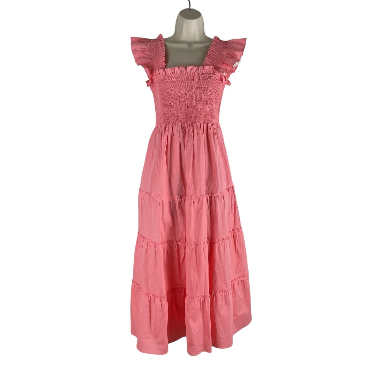 Hill House Home The Ellie Nap Dress Midi Dress Coral Poplin Size S