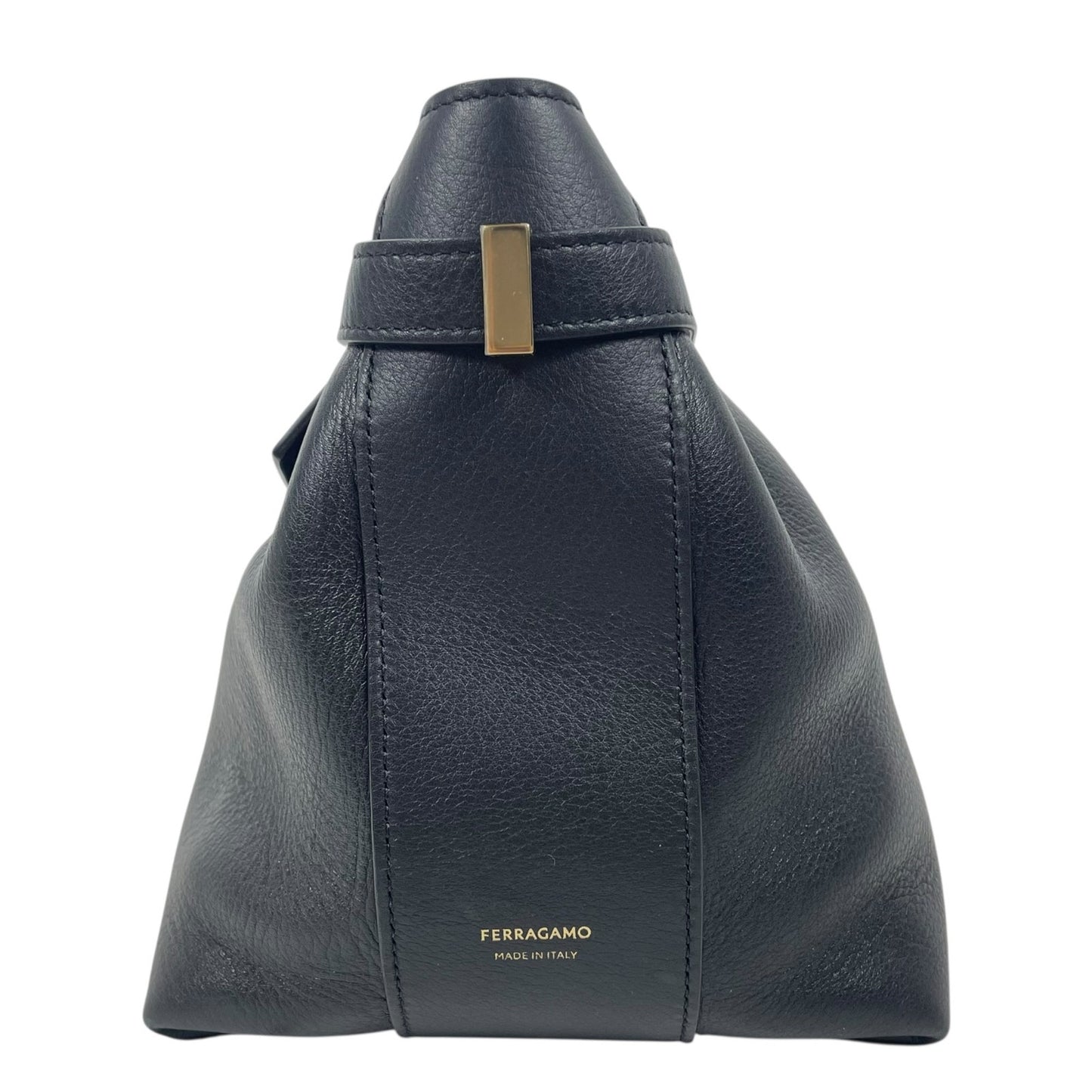 Salvatore Ferragamo Hug Soft Crossbody Bag Large Clutch Black Leather