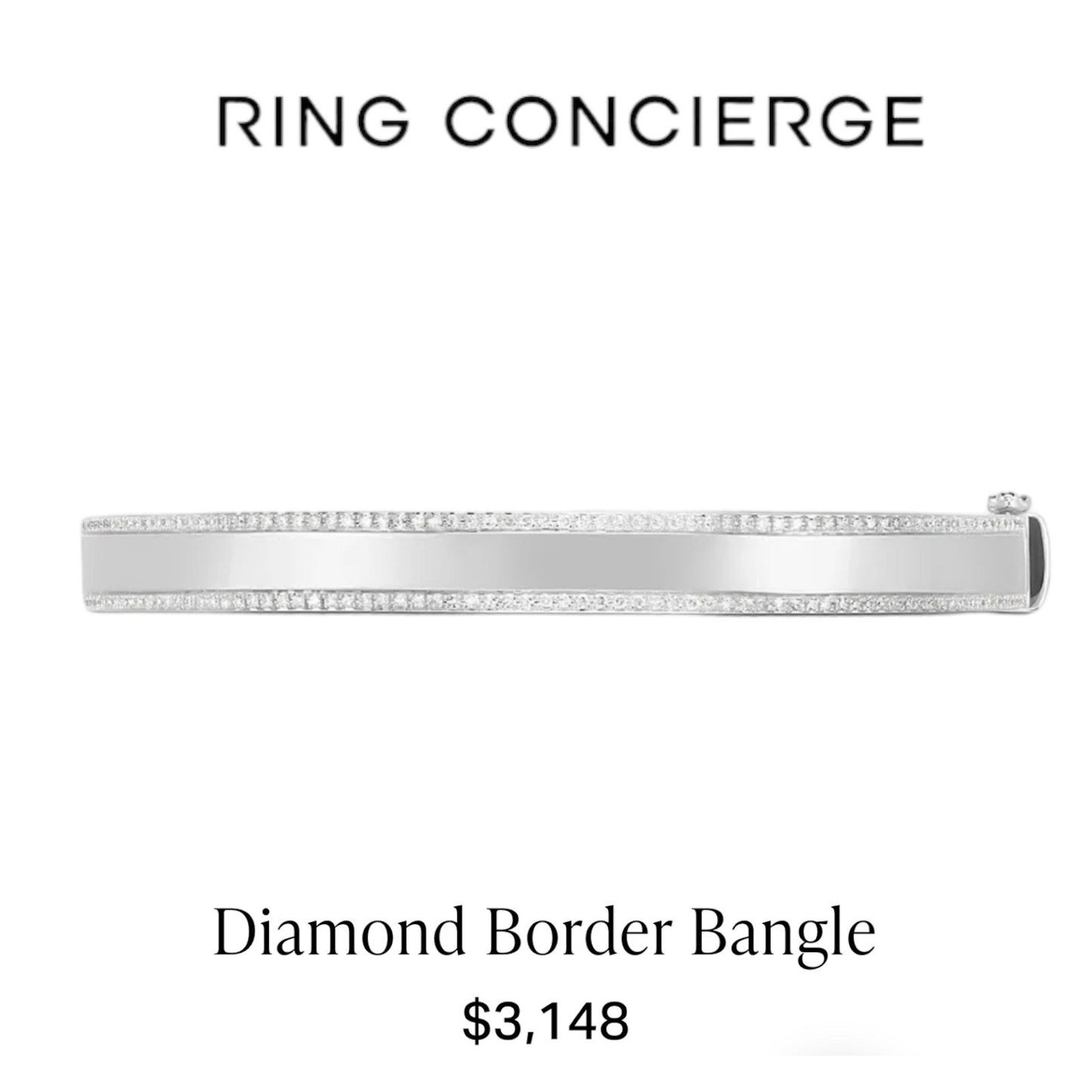 Ring Concierge Diamond Border Bangle 14K White Gold 16cm