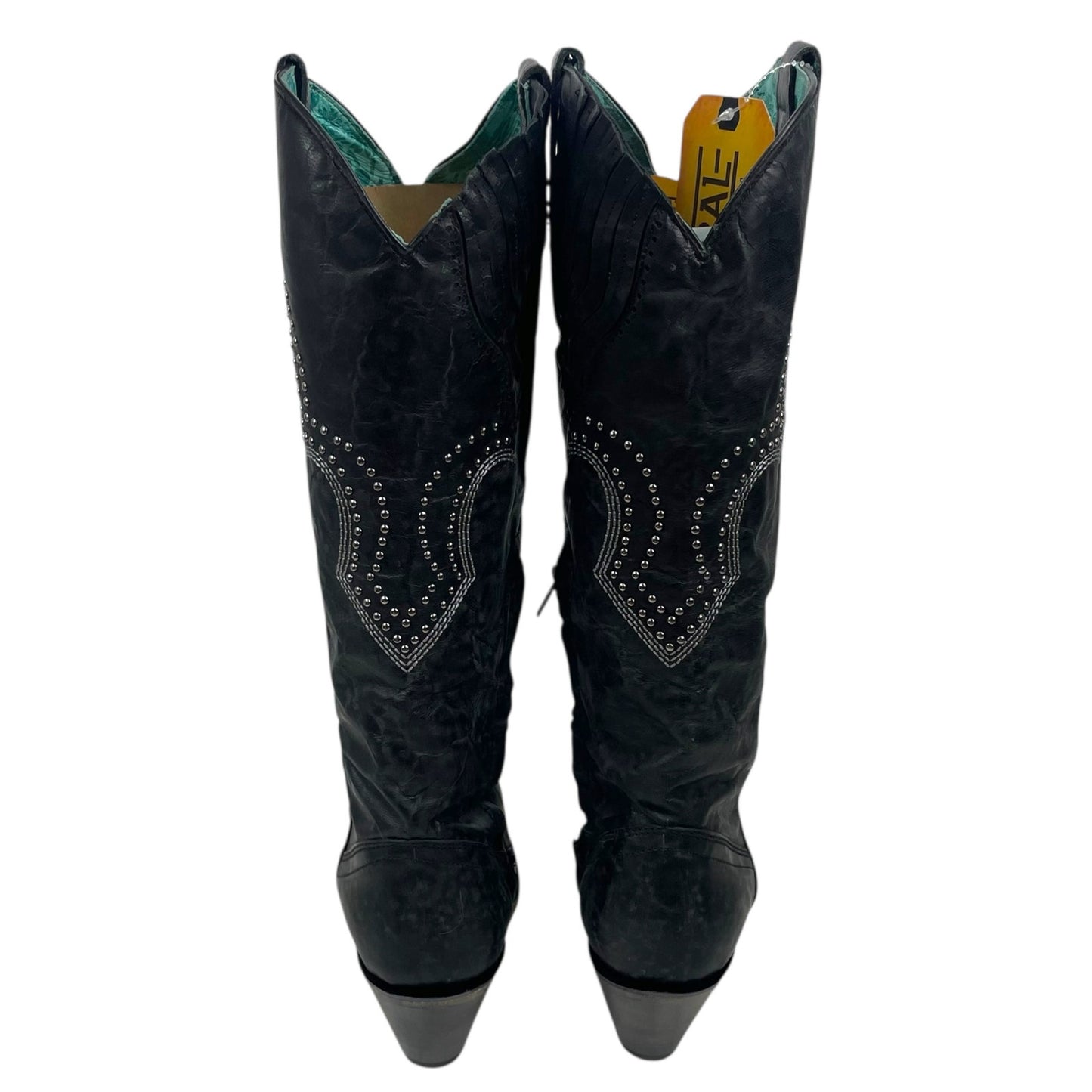 Corral Black Studded Embroider Tall Cowbot Boots Size 12M