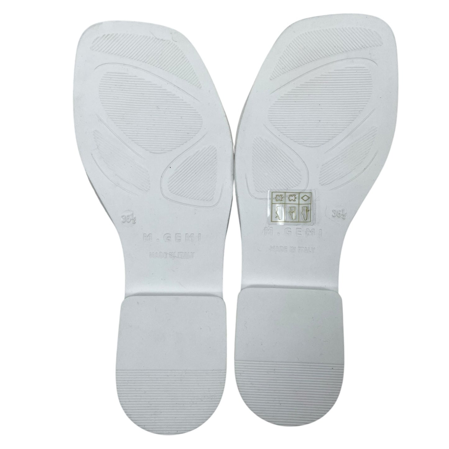 M. Gemi The Melissa Bow Calf Leather Flat Sandals White Size 36.5