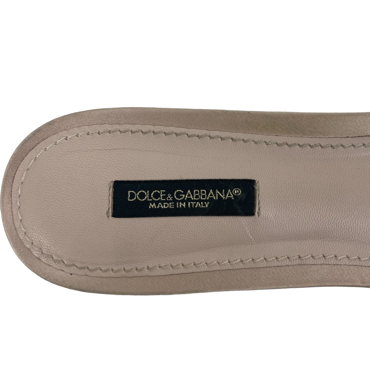 Dolce & Gabbana Lace Rainbow Slide Bianca Crystal Pink Size 40.5