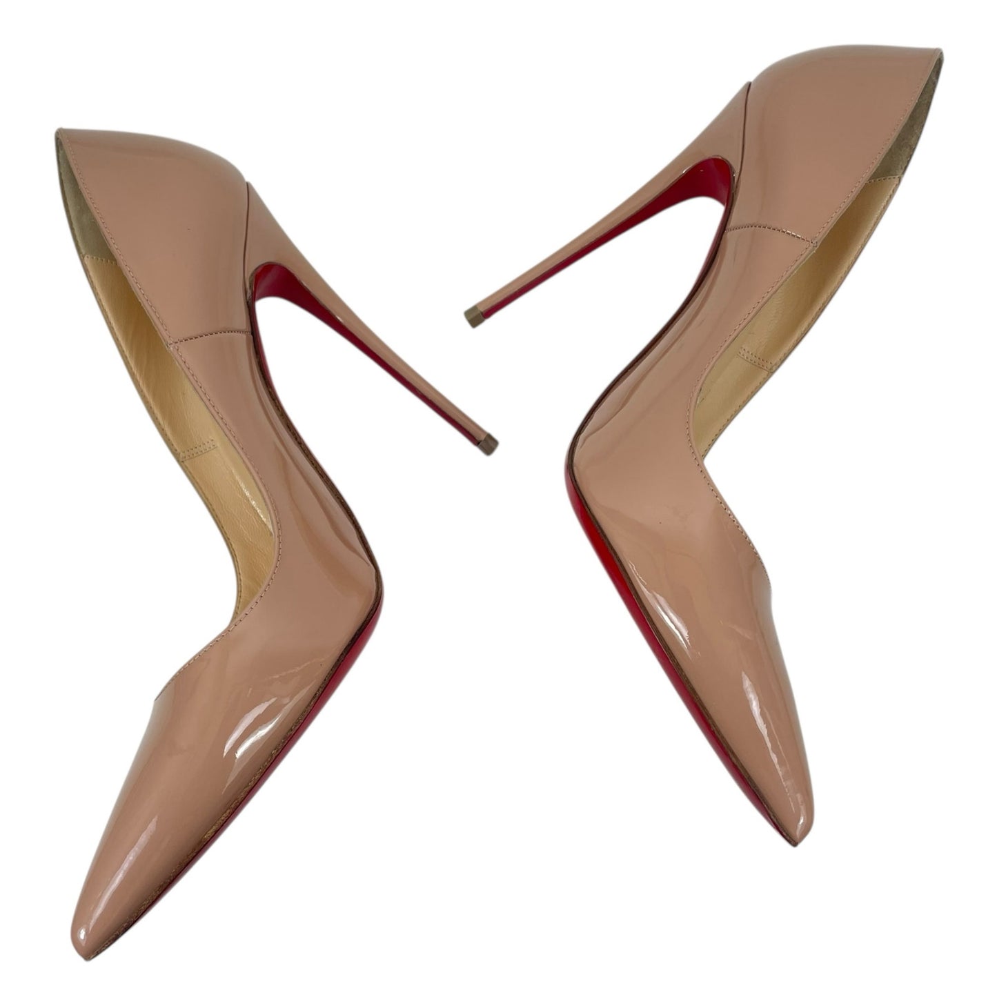 Christian Louboutin So Kate 120mm Patent Leather Pumps Beige Size 37.5