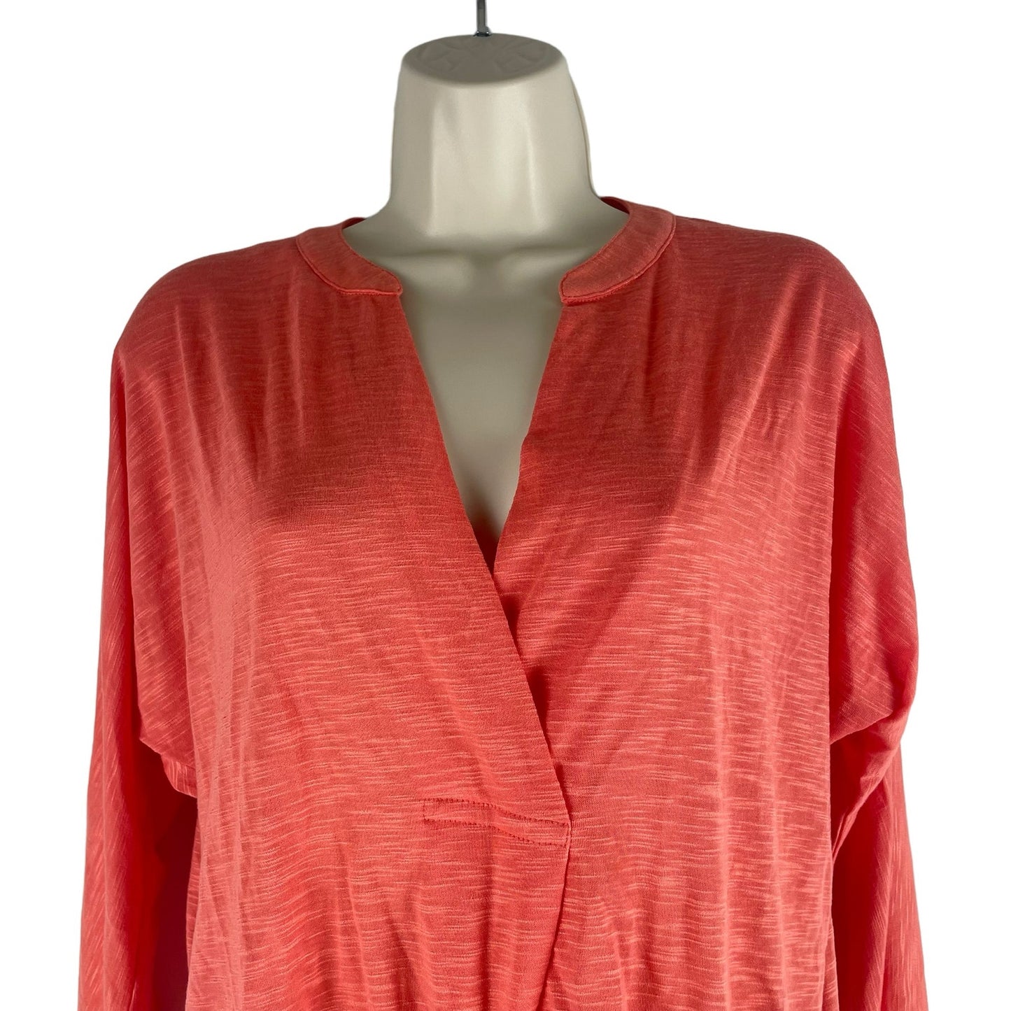 Sunday in Brooklyn 3/4 Sleeve Tie Front Hem Top Hi Lo Coral Orange Size XS