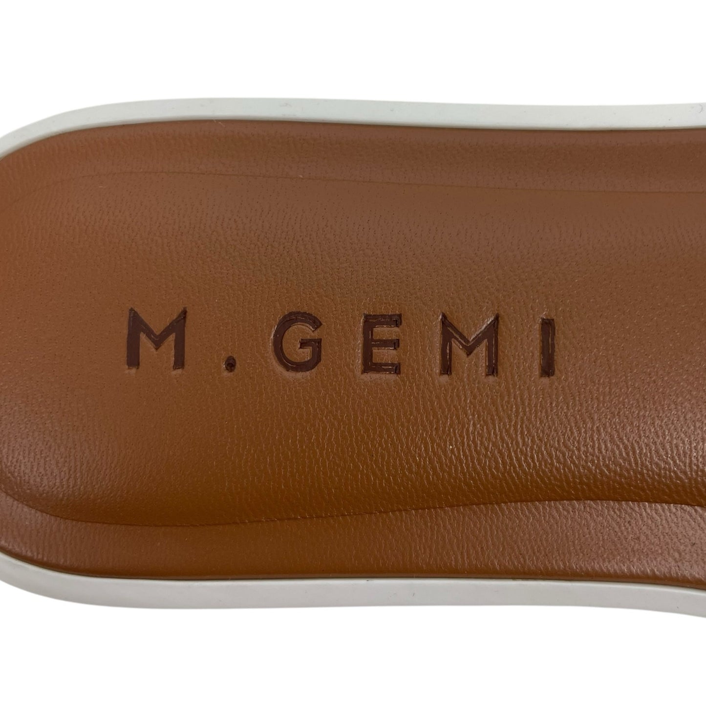 M. Gemi The Melissa Bow Calf Leather Flat Sandals White Size 36.5