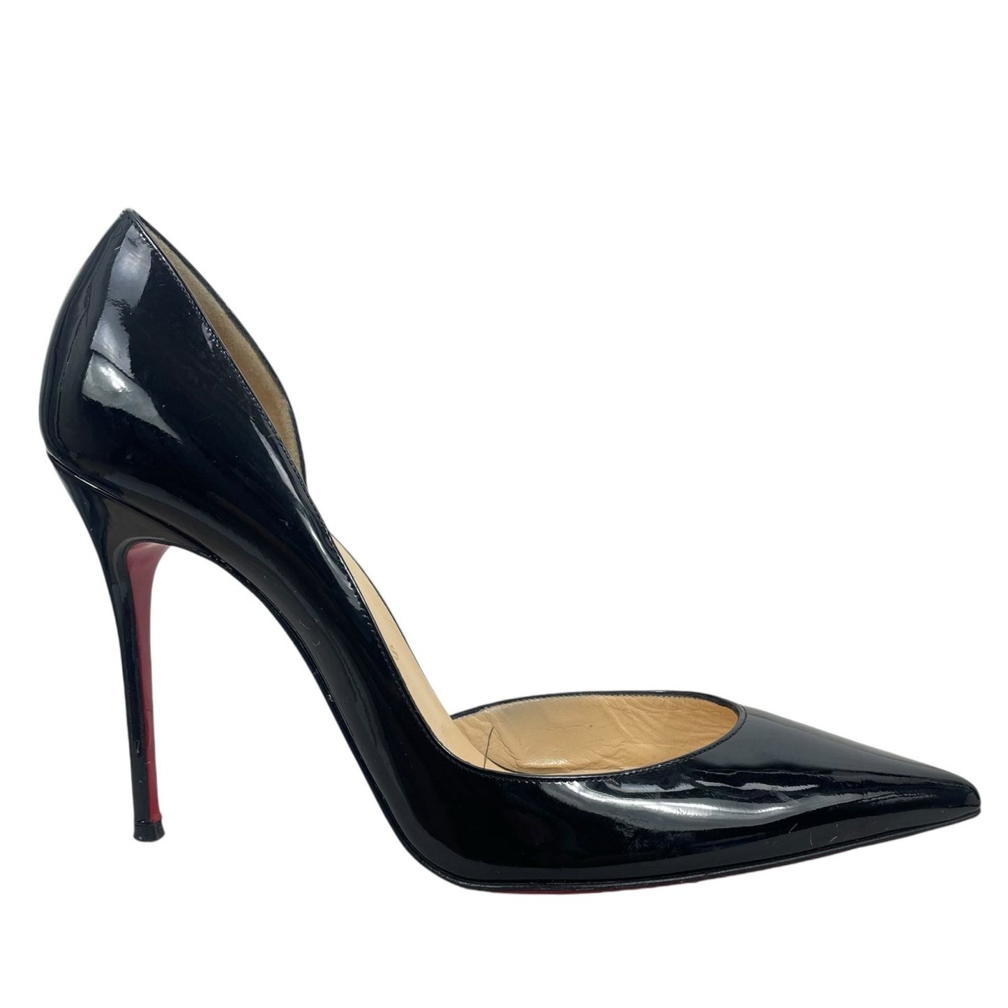 Christian Louboutin Iriza 100 d'Orsay Patent Leather Pump Black Size 37.5