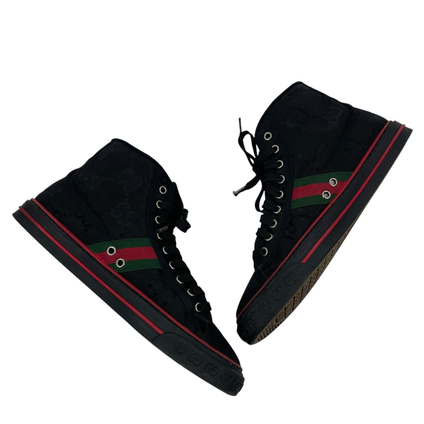 Gucci Off the Grid High Top Sneakers 1977 Tennis Shoes Black Size 8/8.5